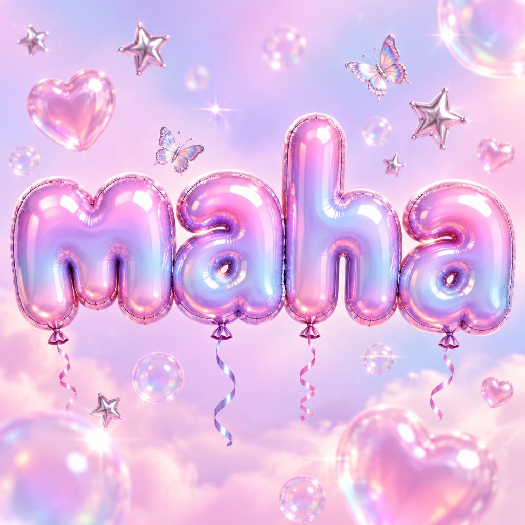 "maha" — Y2k Bubbly | AI Text Effect Generator