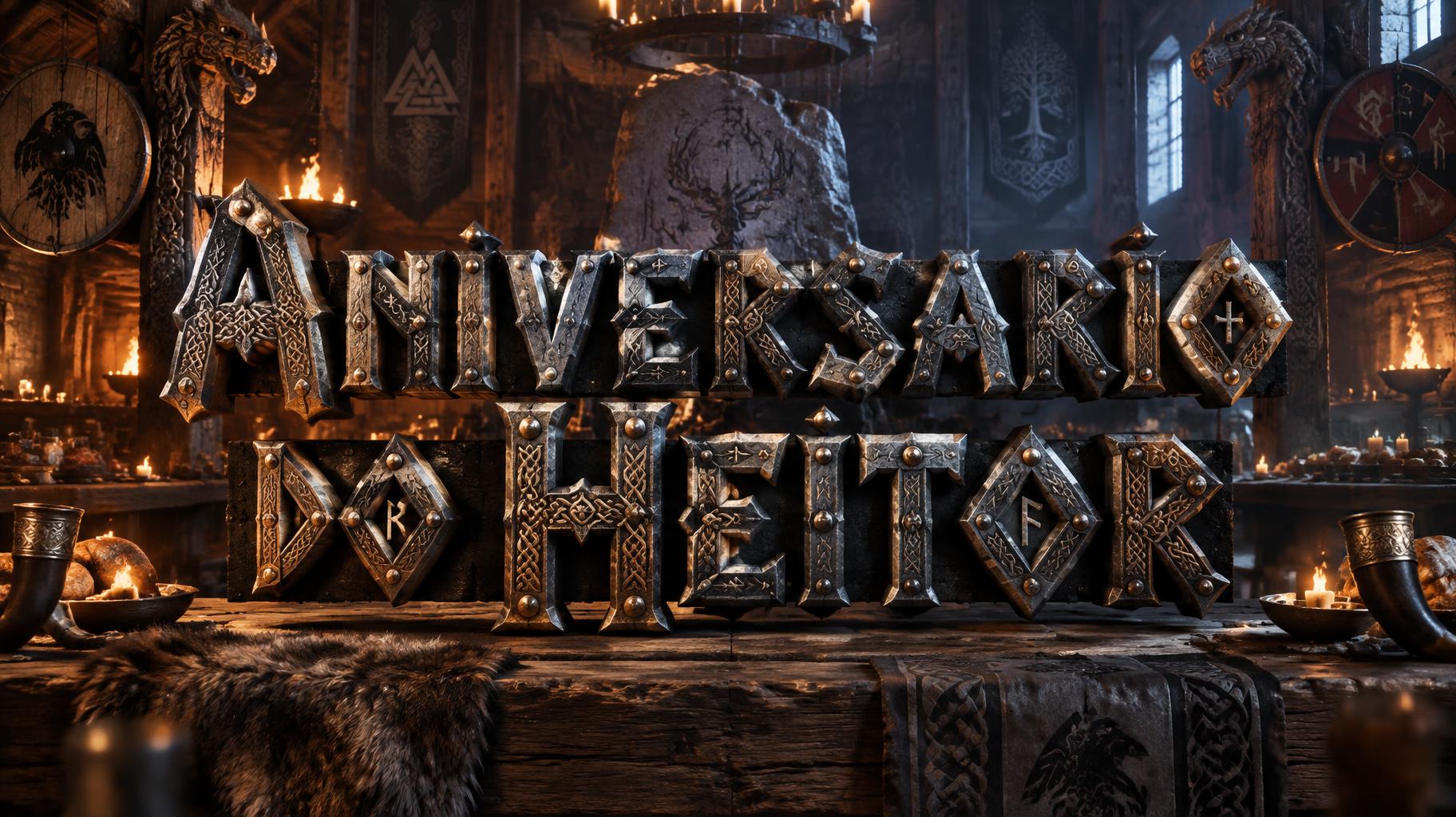 "Aniversario do Heitor" — Viking | AI Text Effect Generator