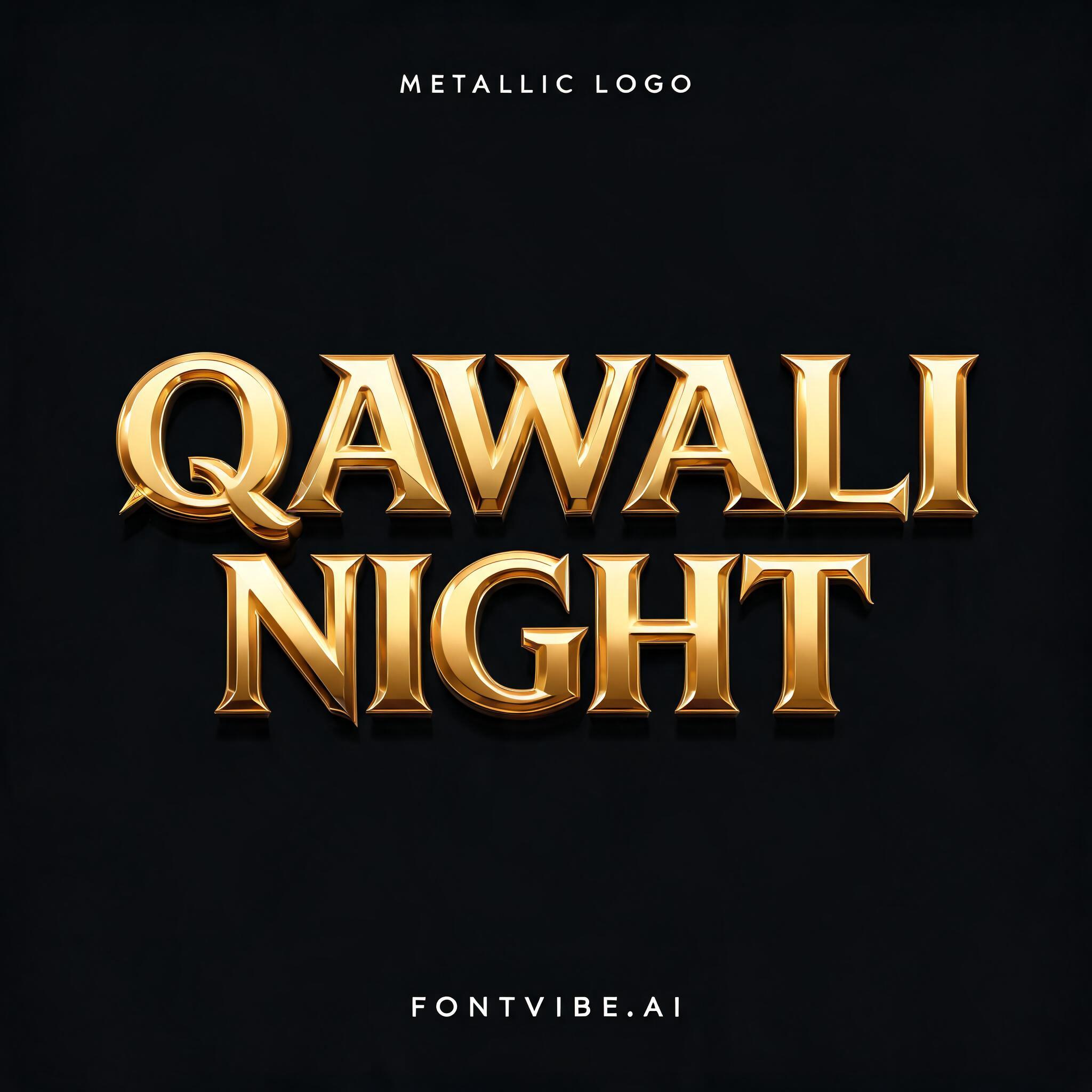 "QAWALI NIGHT" — Metallic | AI Text Effect Generator
