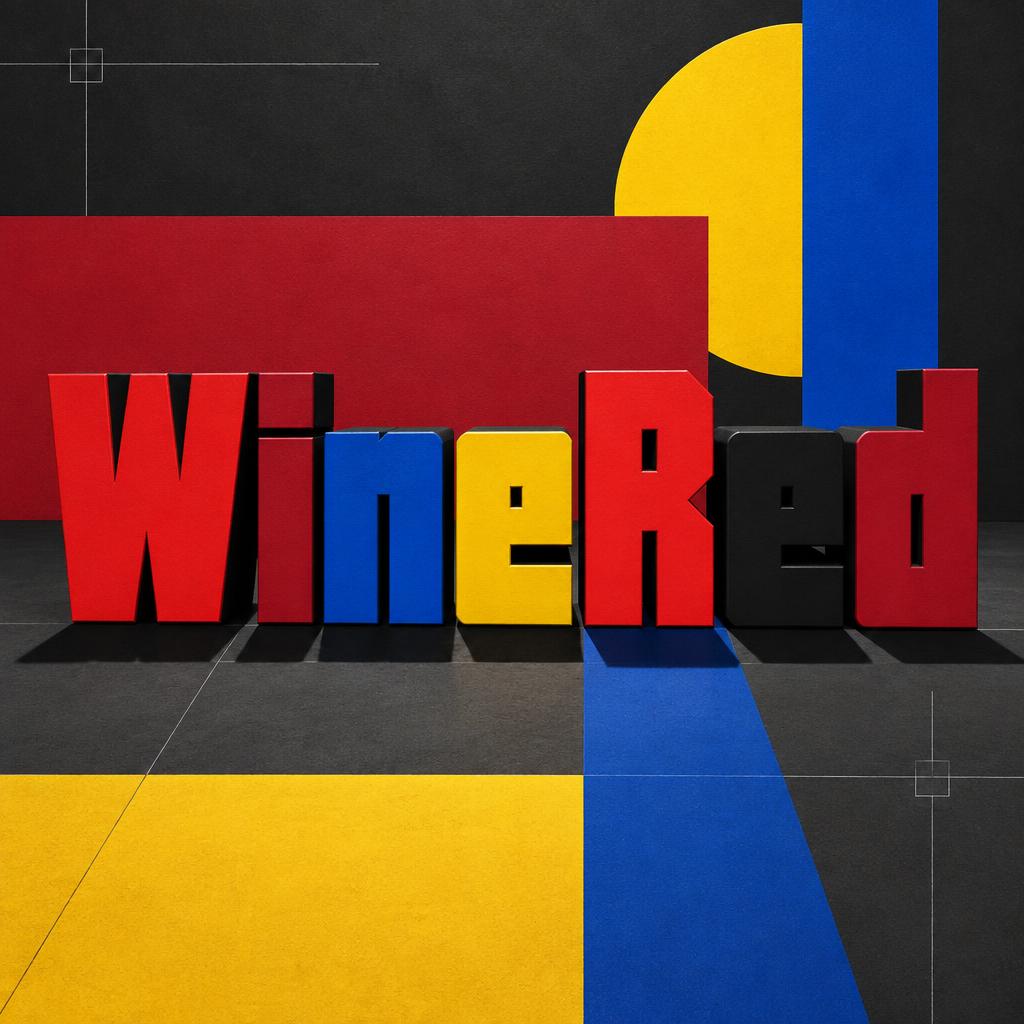 "WineRed" — Geometric | AI Text Effect Generator