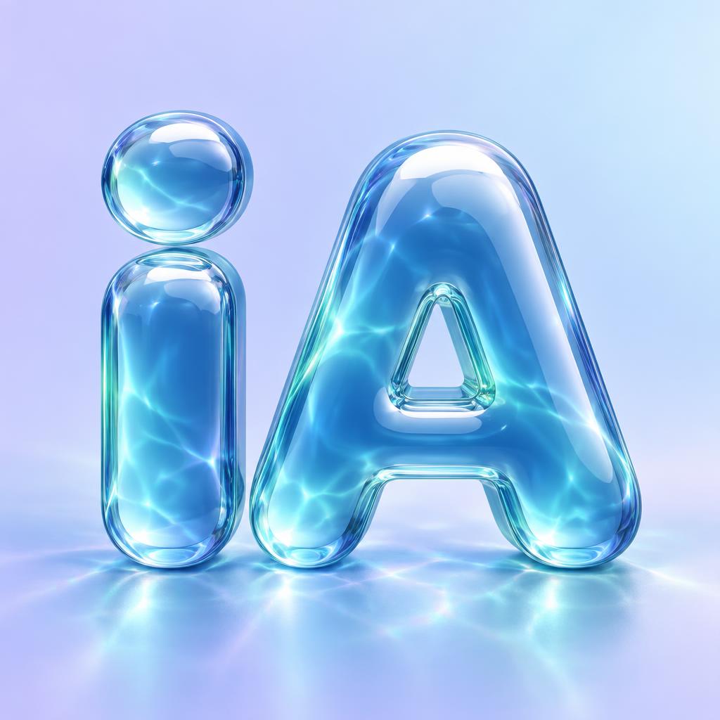 "iA" — Glass Liquid | AI Text Effect Generator