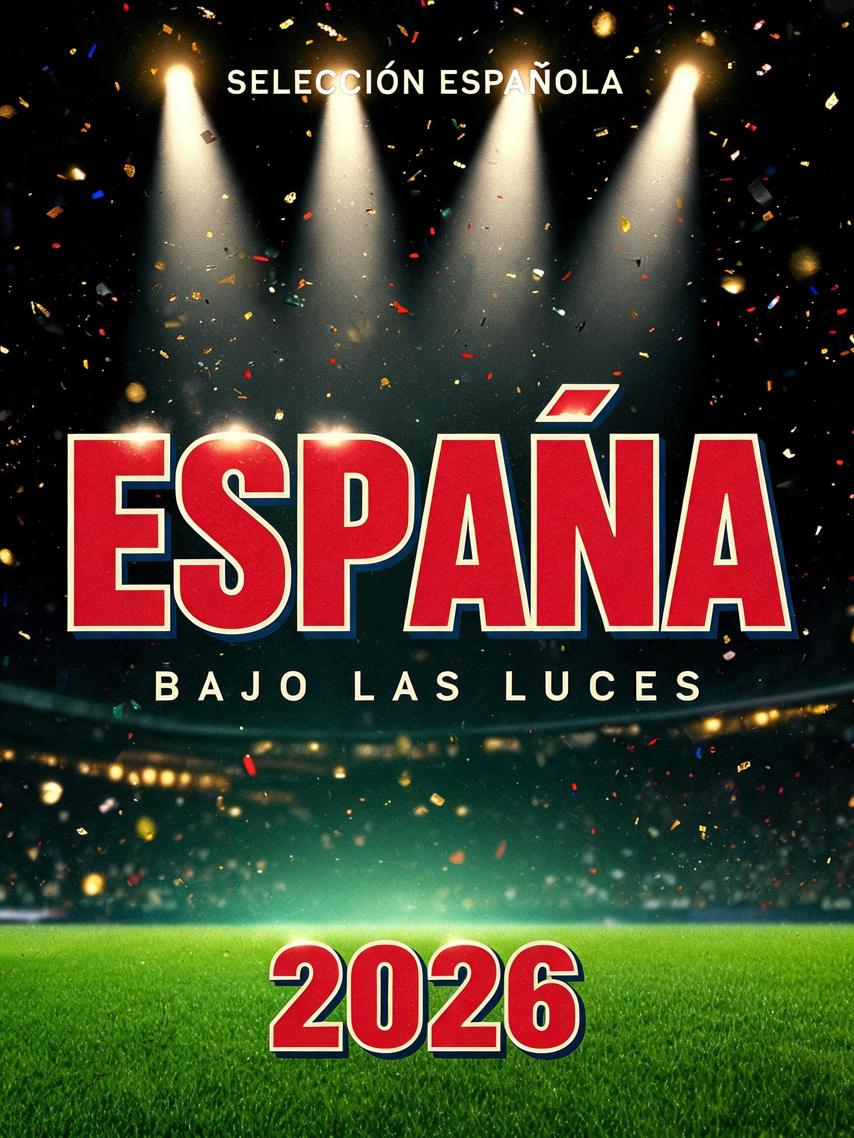 "ESPAÑA
SELECCIÓN ESPAÑOLA
BAJO LAS LUCES
2026" — Sports Football | AI Text Effect Generator