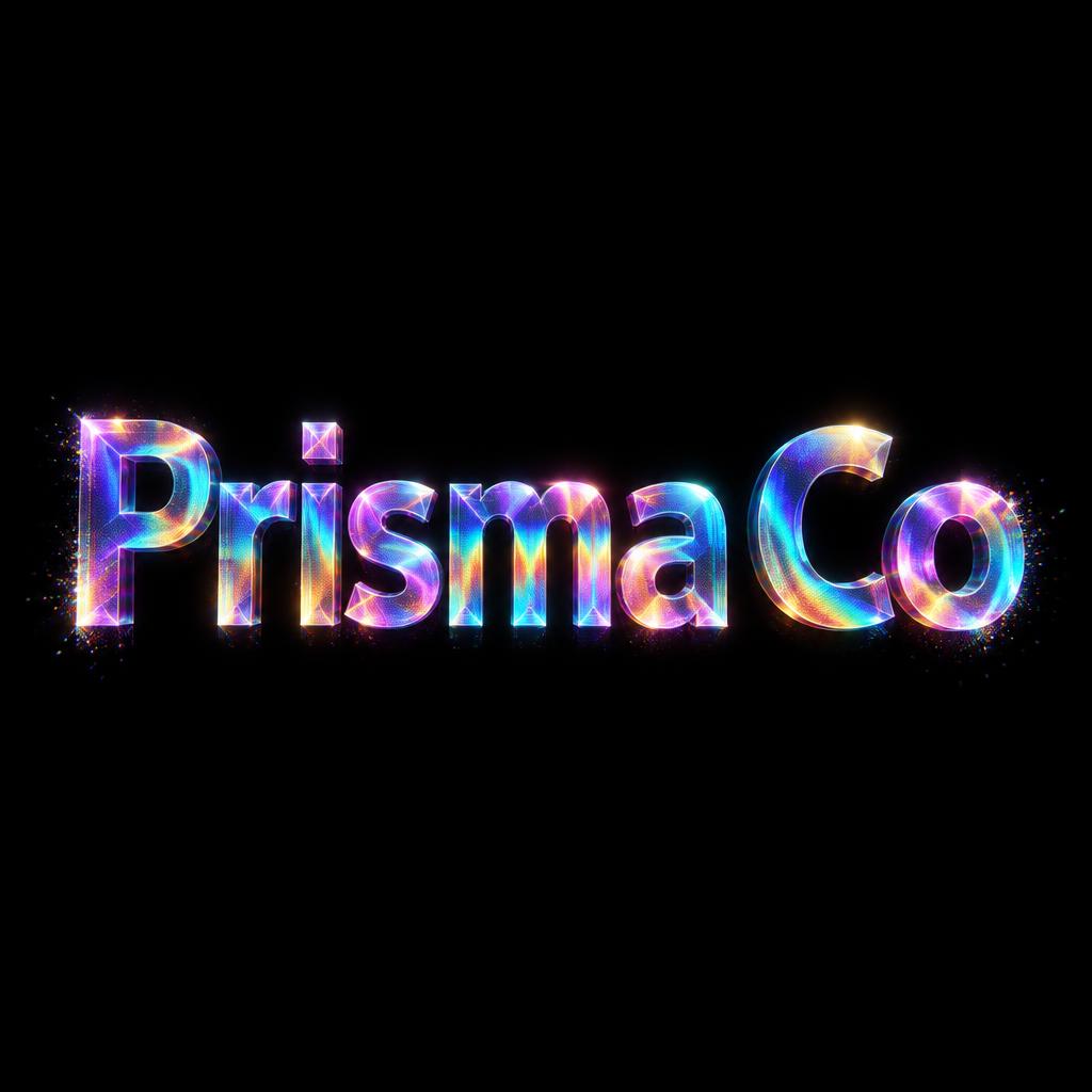 "Prisma Co" — Holographic | AI Text Effect Generator