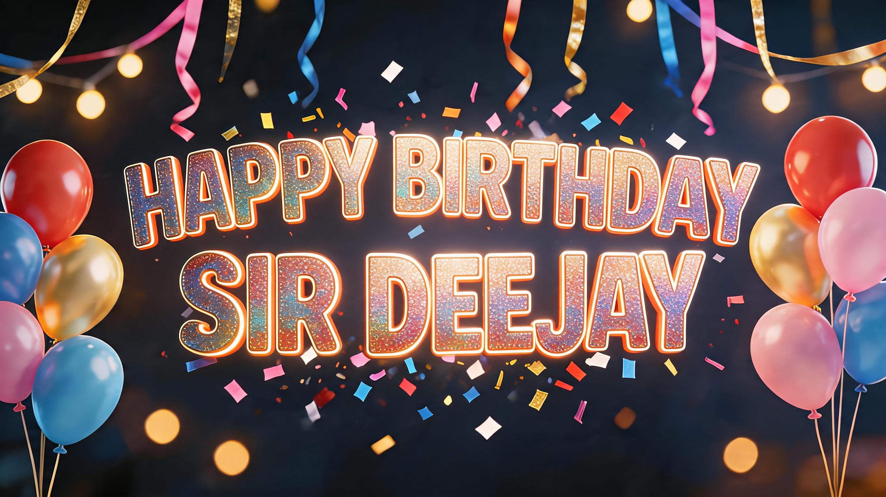 "HAPPY BIRTHDAY SIR DEEJAY" — Birthday | AI Text Effect Generator