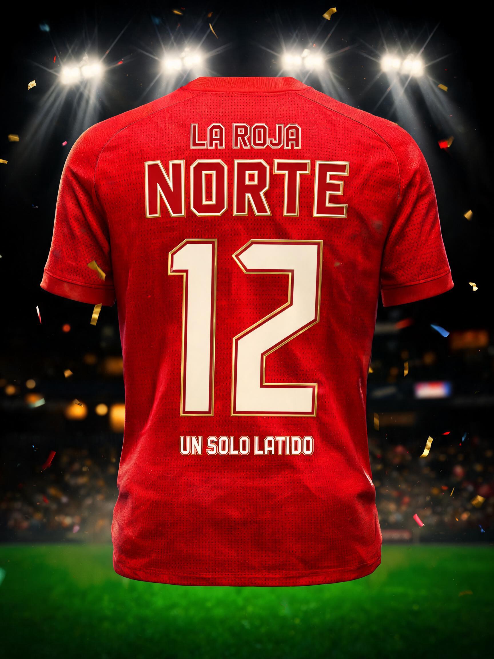 "LA ROJA
NORTE
12
UN SOLO LATIDO" — Sports Football | AI Text Effect Generator
