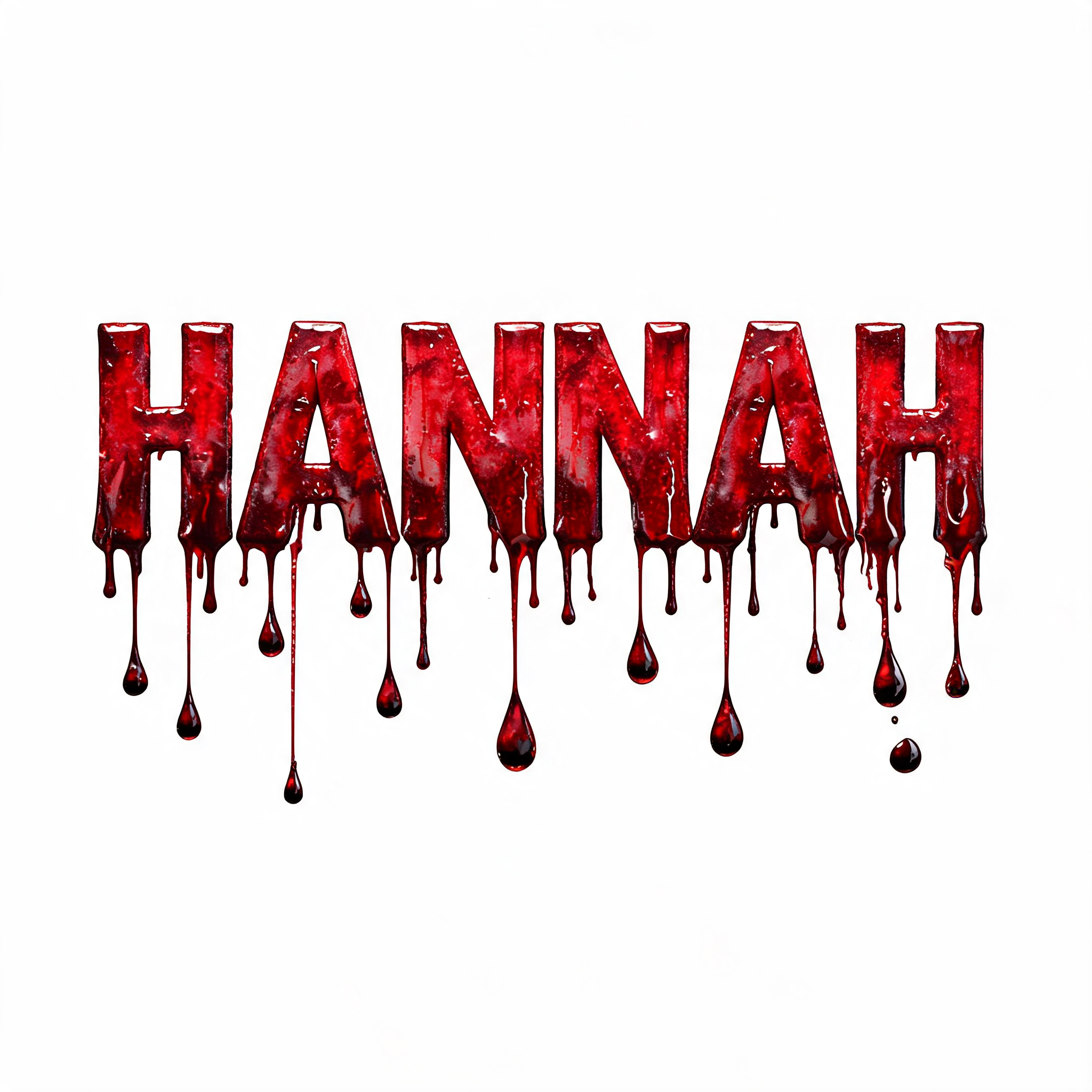 "Hannah" — Drip Font Blood | AI Text Effect Generator