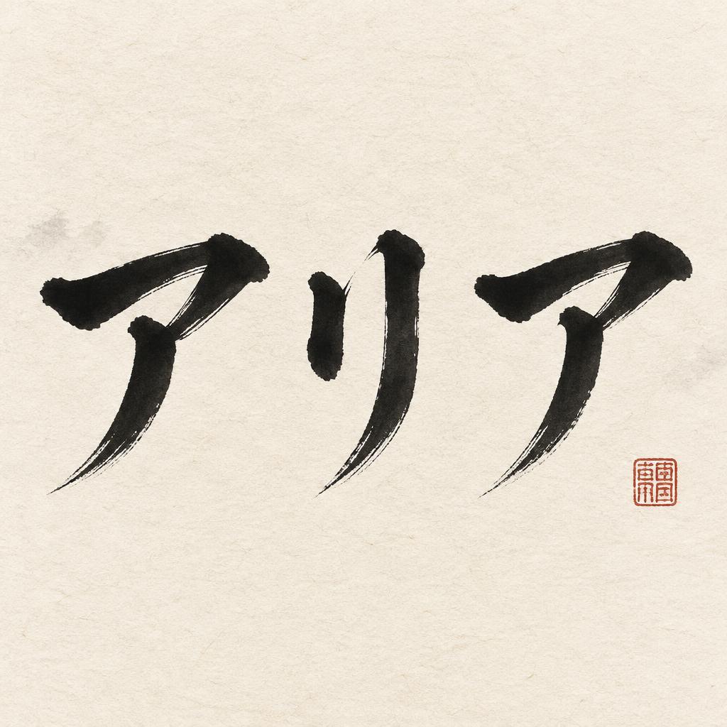 "アリア" — Brush Japanese Ink | AI Text Effect Generator