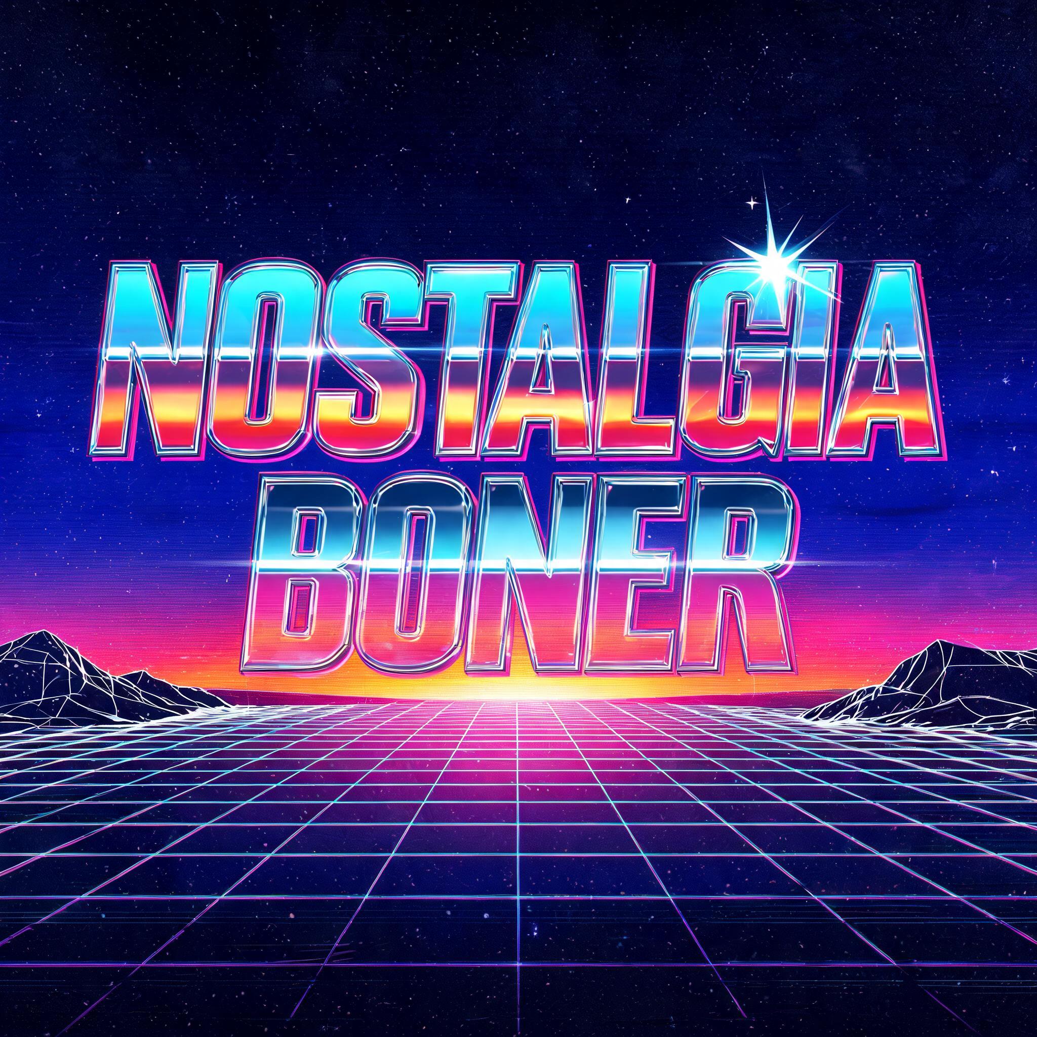 "Nostalgia boner" — Synthwave | AI Text Effect Generator