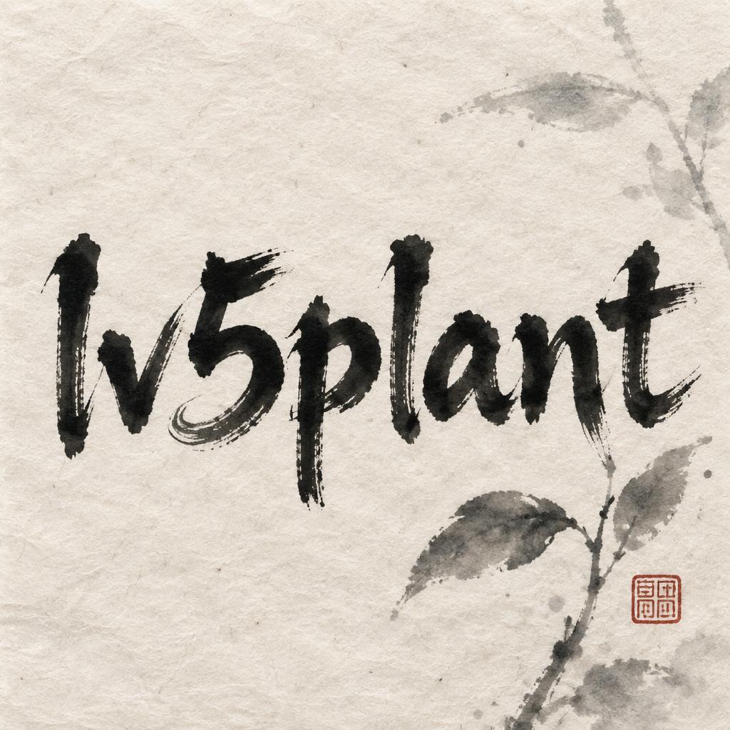 "lv5plant" — Brush Chinese Ink | AI Text Effect Generator