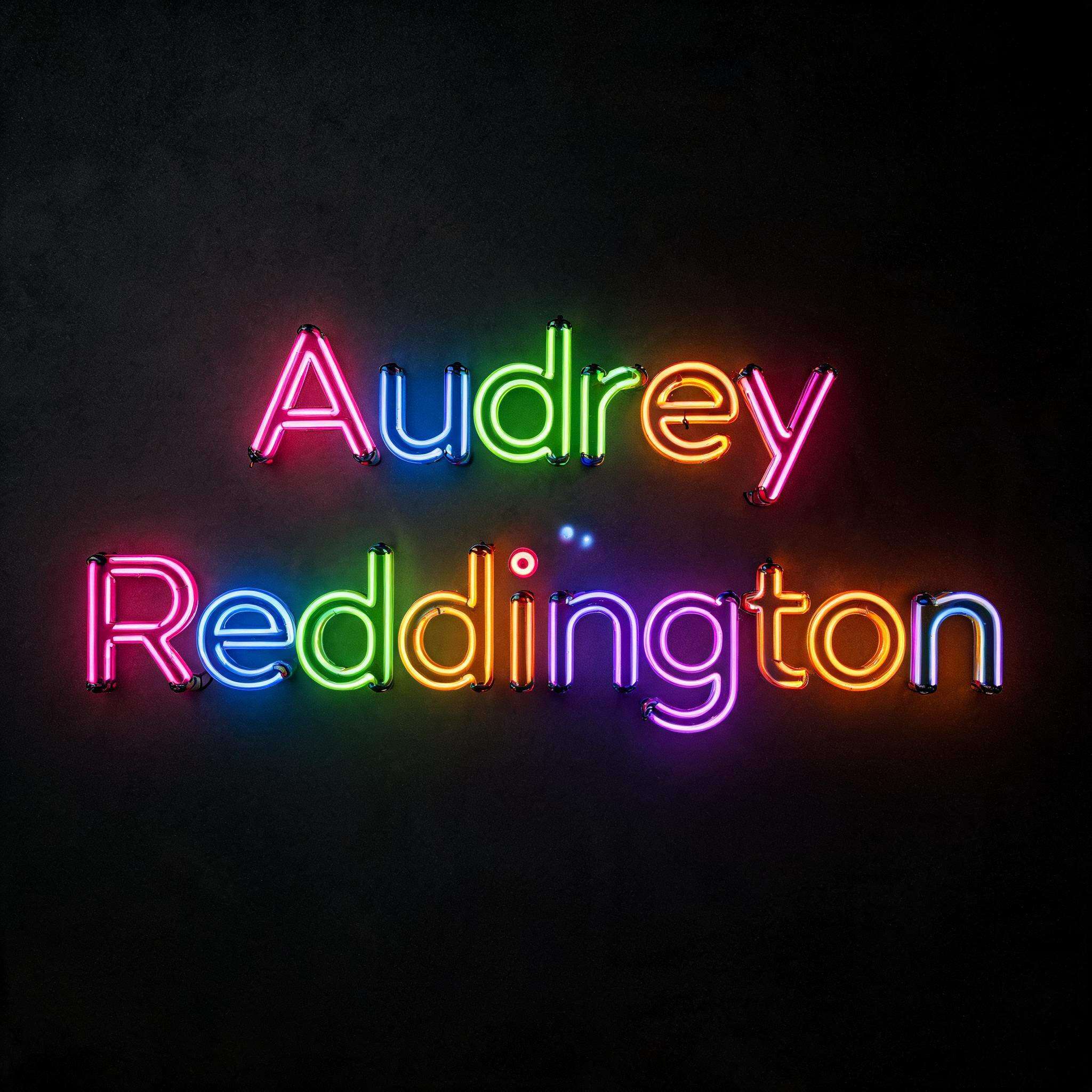 "Audrey Reddington" — Neon Sign | AI Text Effect Generator