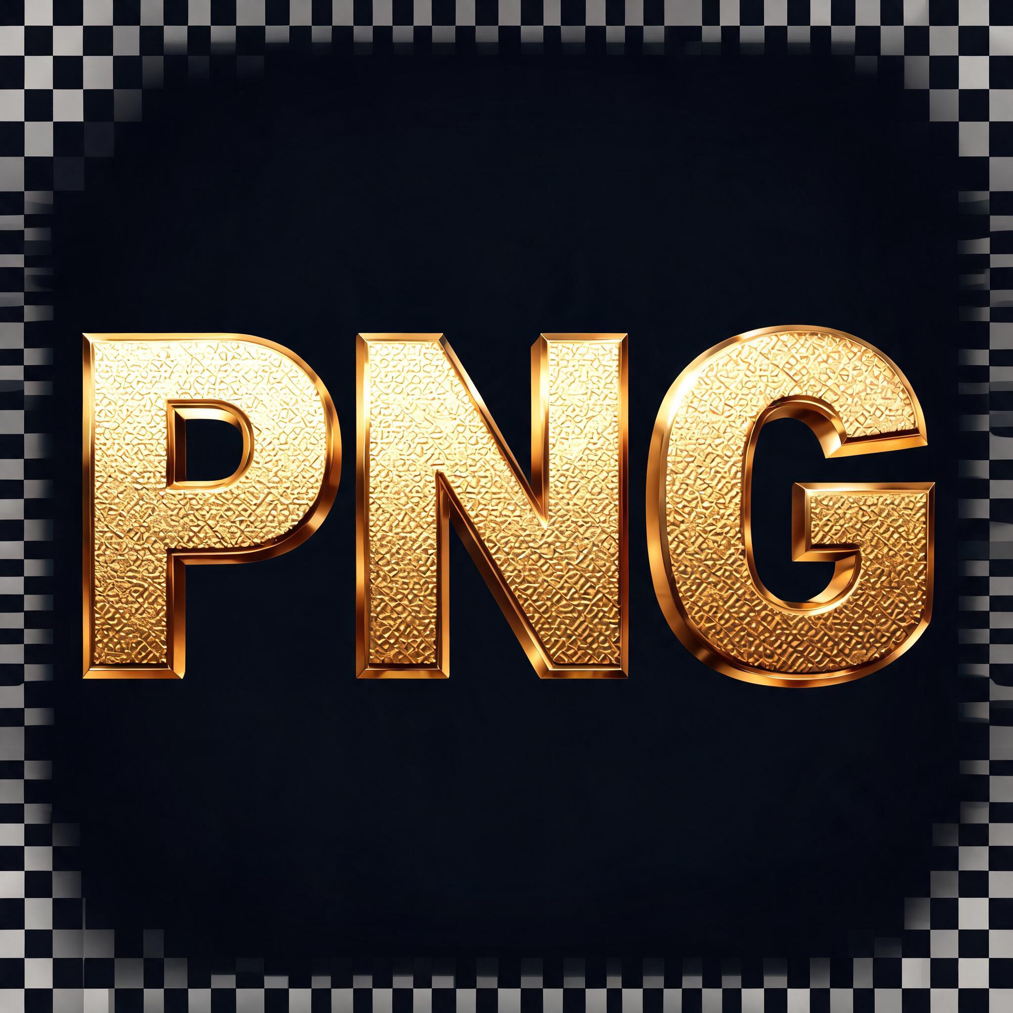 "PNG" — 3d Bold Gold | AI Text Effect Generator