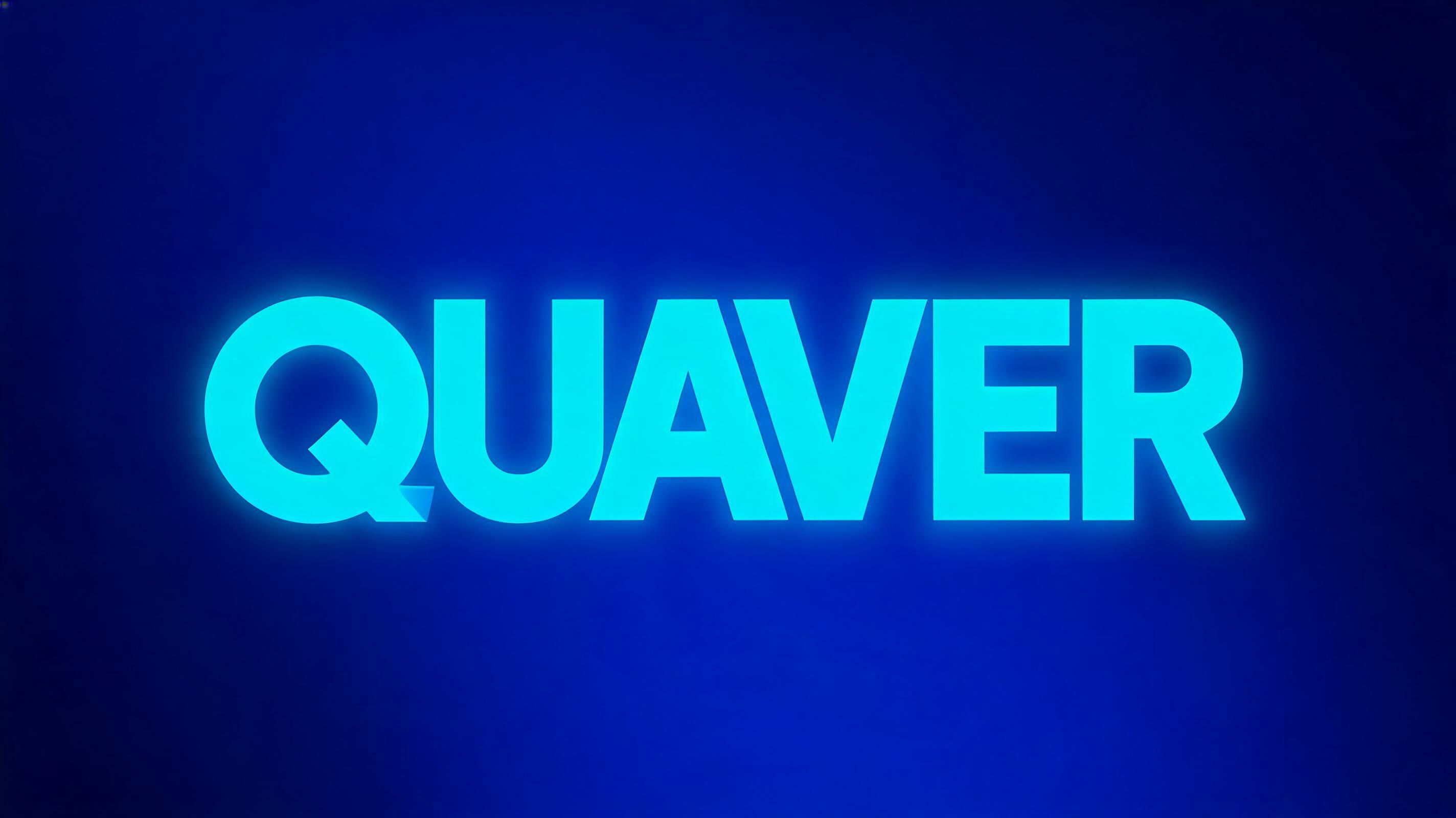 "QUAVER" — Gothic text effect