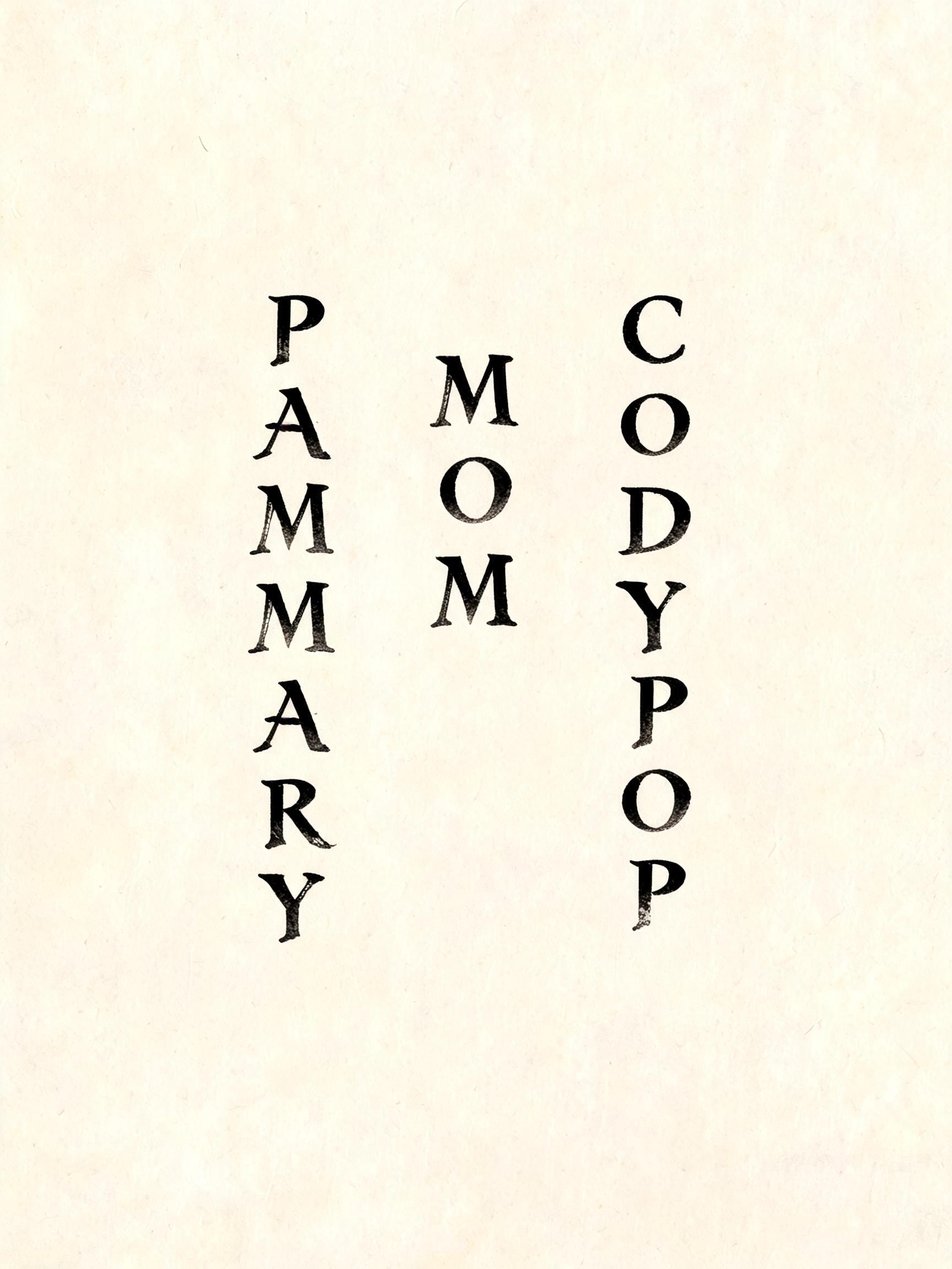 "PAM
MARY
MOM
CODY
POP" — Brush Japanese Ink | AI Text Effect Generator