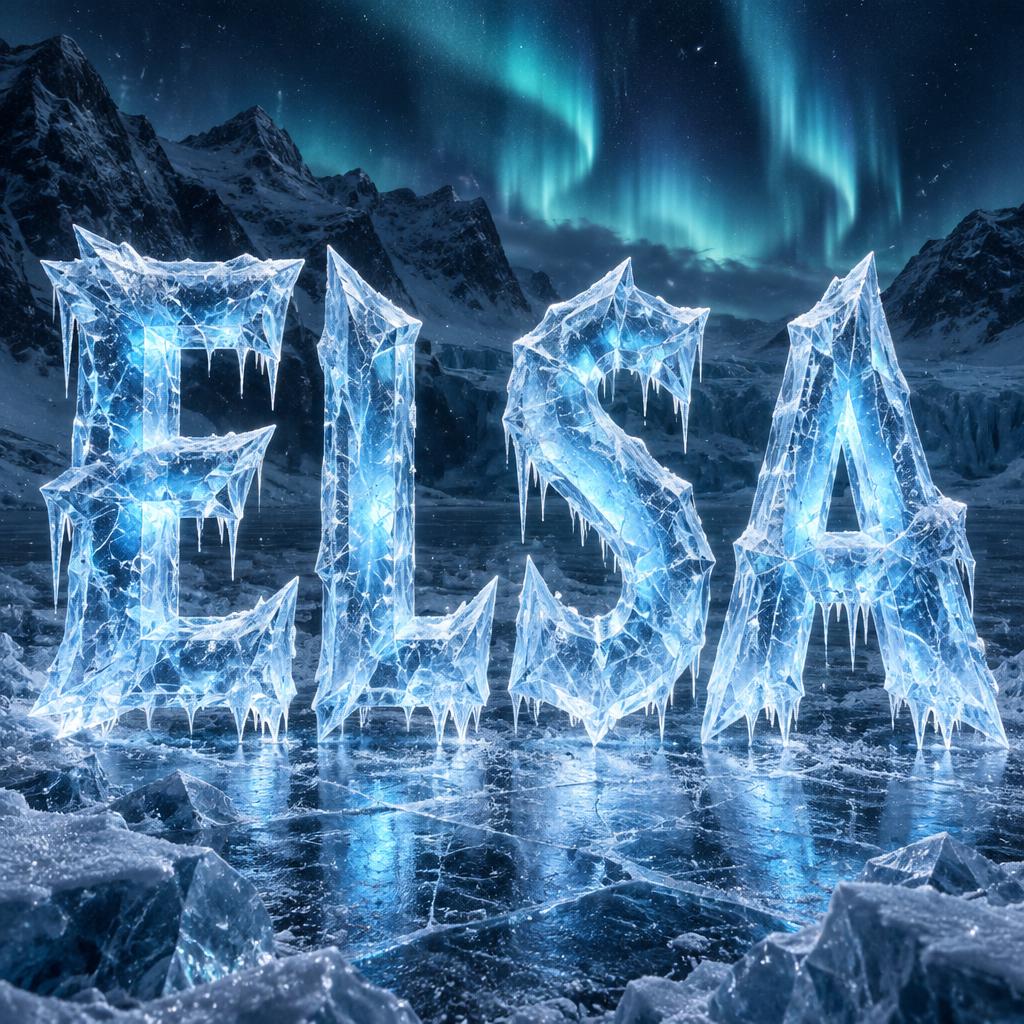 "ELSA" — Glass Frozen | AI Text Effect Generator