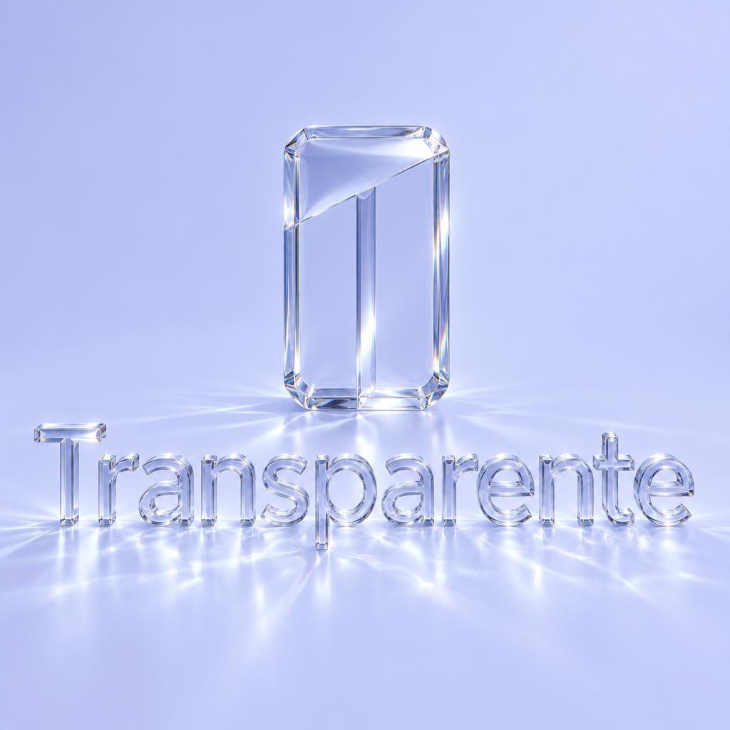 "Transparente" — Glass | AI Text Effect Generator