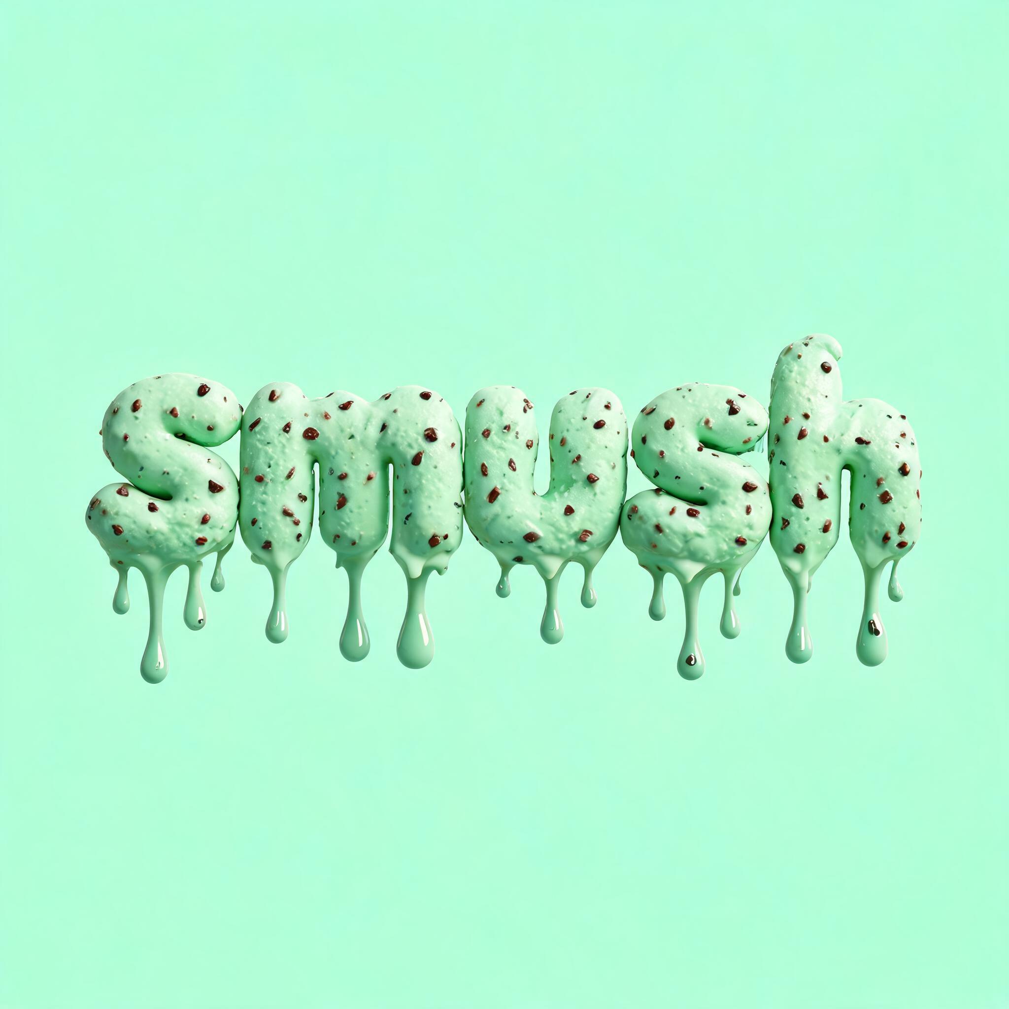"smush" — Drip Font Ice | AI Text Effect Generator