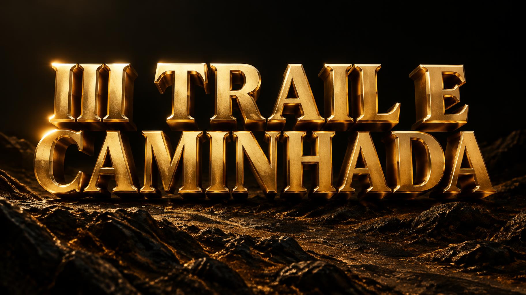 "III TRAIL E CAMINHADA" — 3d Bold Gold | AI Text Effect Generator