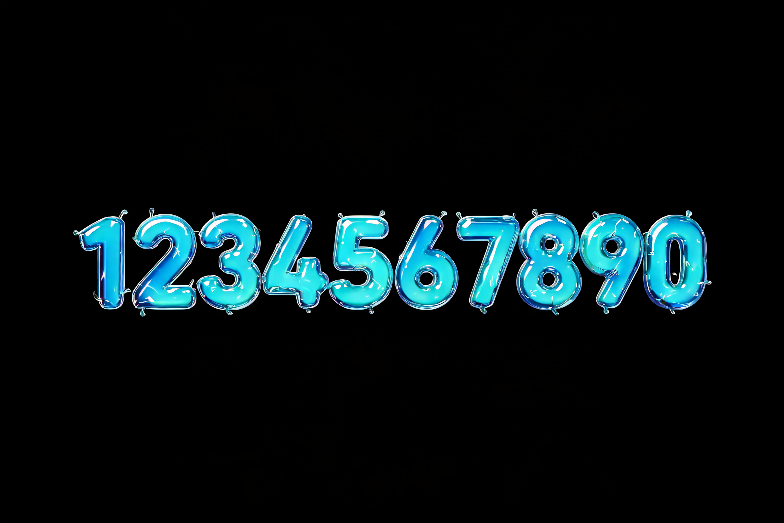 "1234567890" — Glass Liquid | AI Text Effect Generator