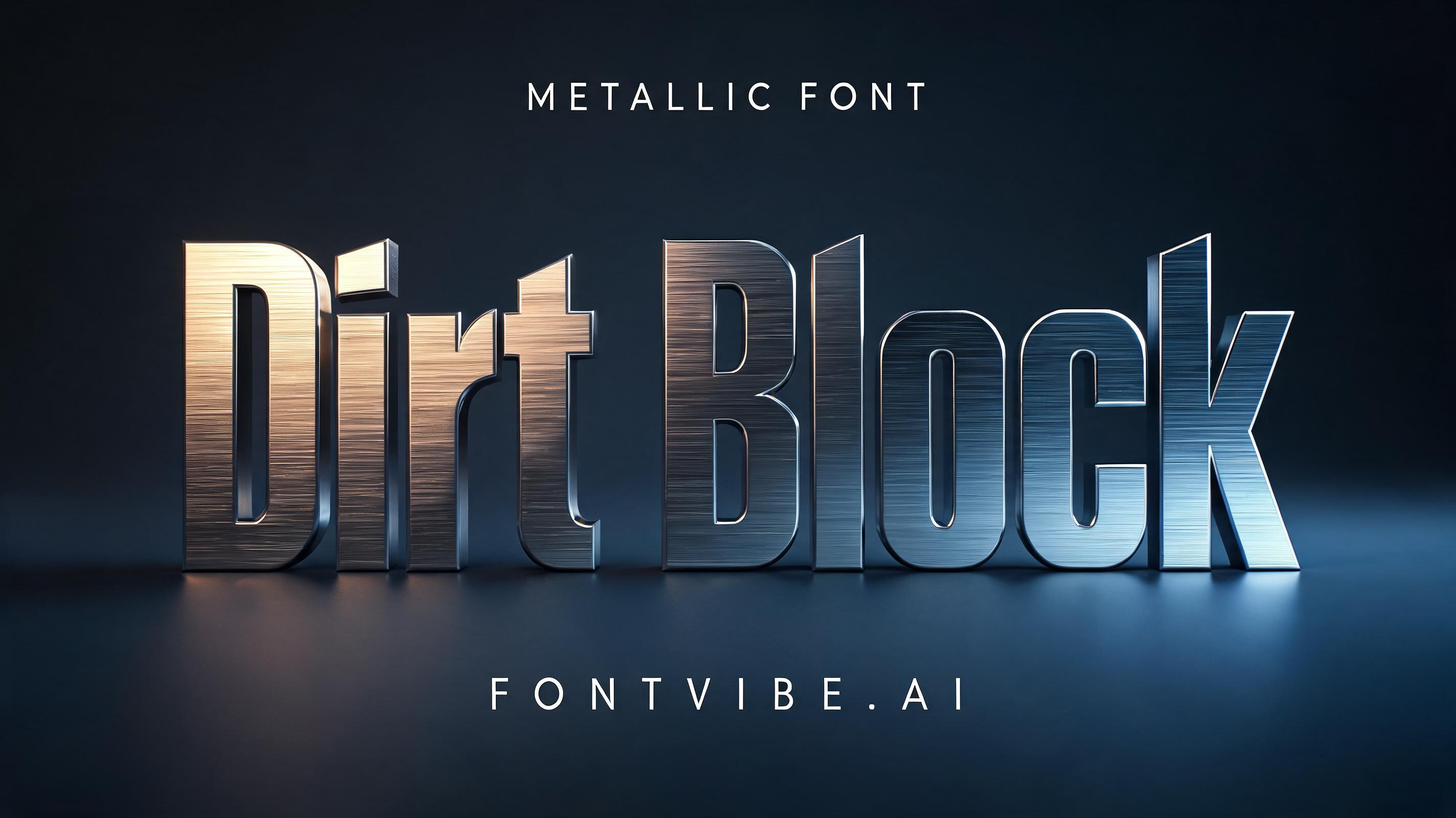 "Dirt Block" — Metallic | AI Text Effect Generator