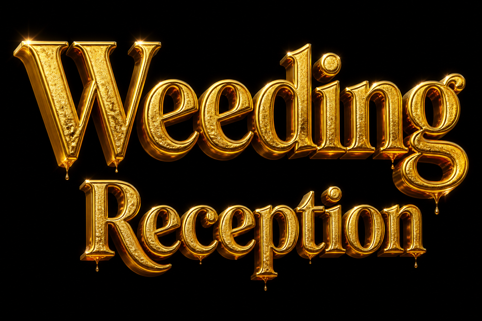 "Weeding Reception" — Luxury Gold | AI Text Effect Generator