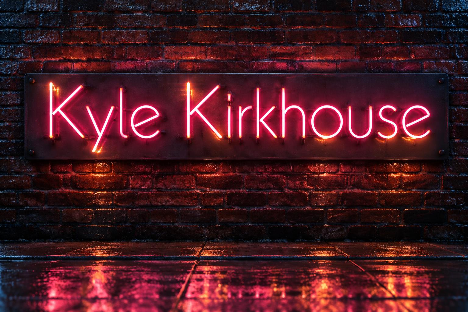 "Kyle Kirkhouse" — Neon Sign | AI Text Effect Generator