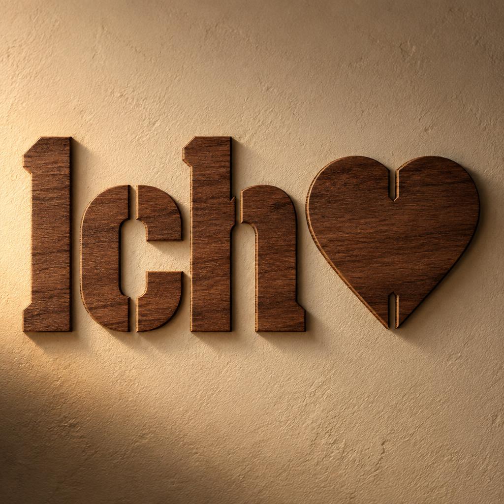 "Ich❤️" — Laser Cut | AI Text Effect Generator