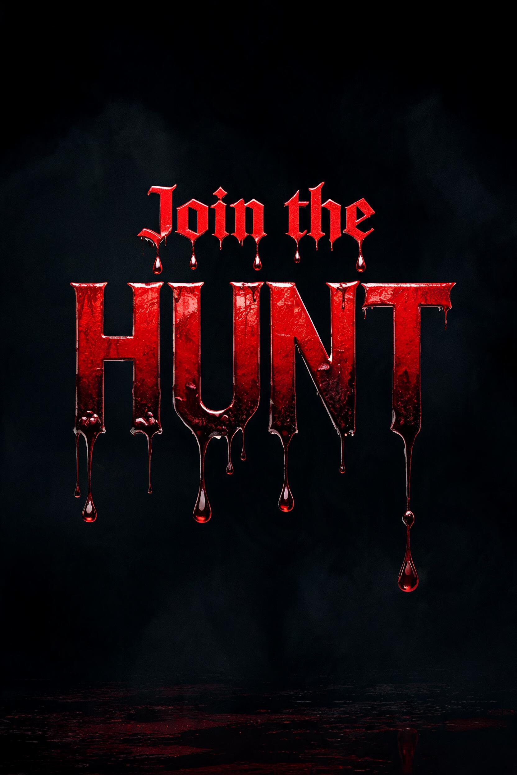 "Join the 
Hunt" — Drip Font Blood | AI Text Effect Generator