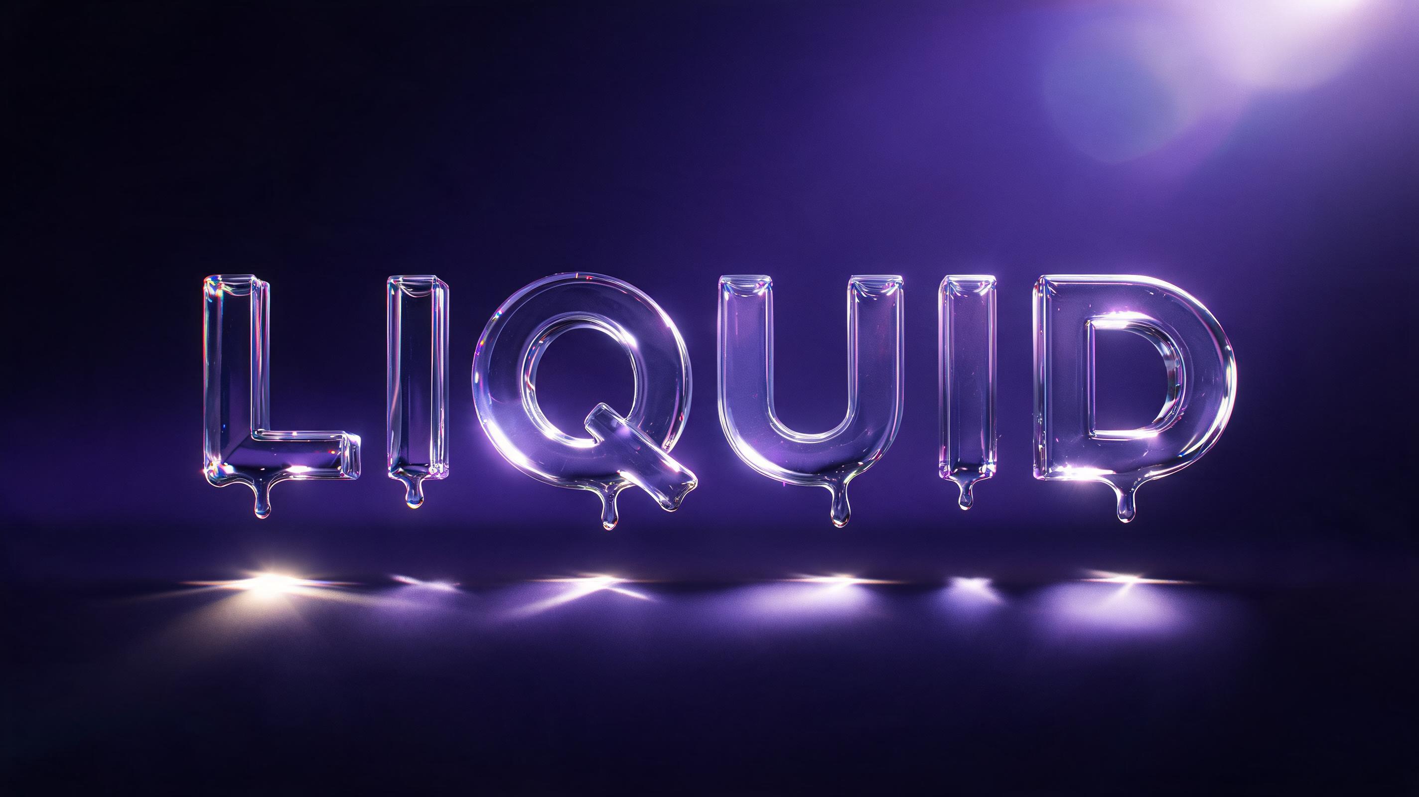 "LIQUID" — Glass | AI Text Effect Generator