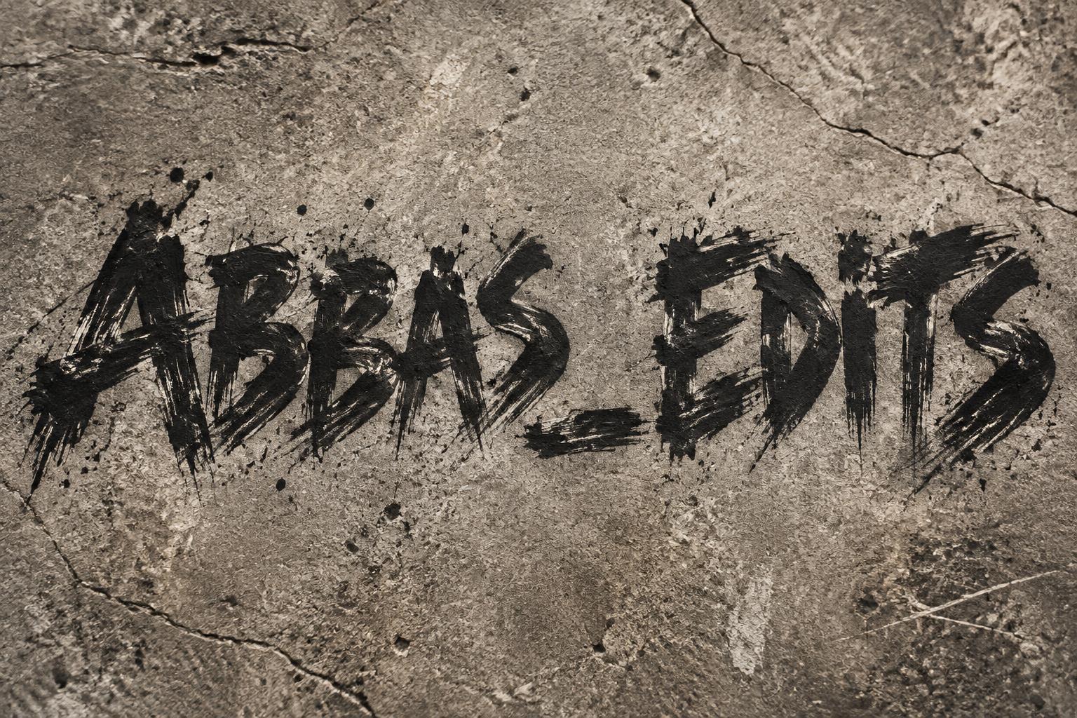 "ABBAS_EDITS" — Brush Dry text effect