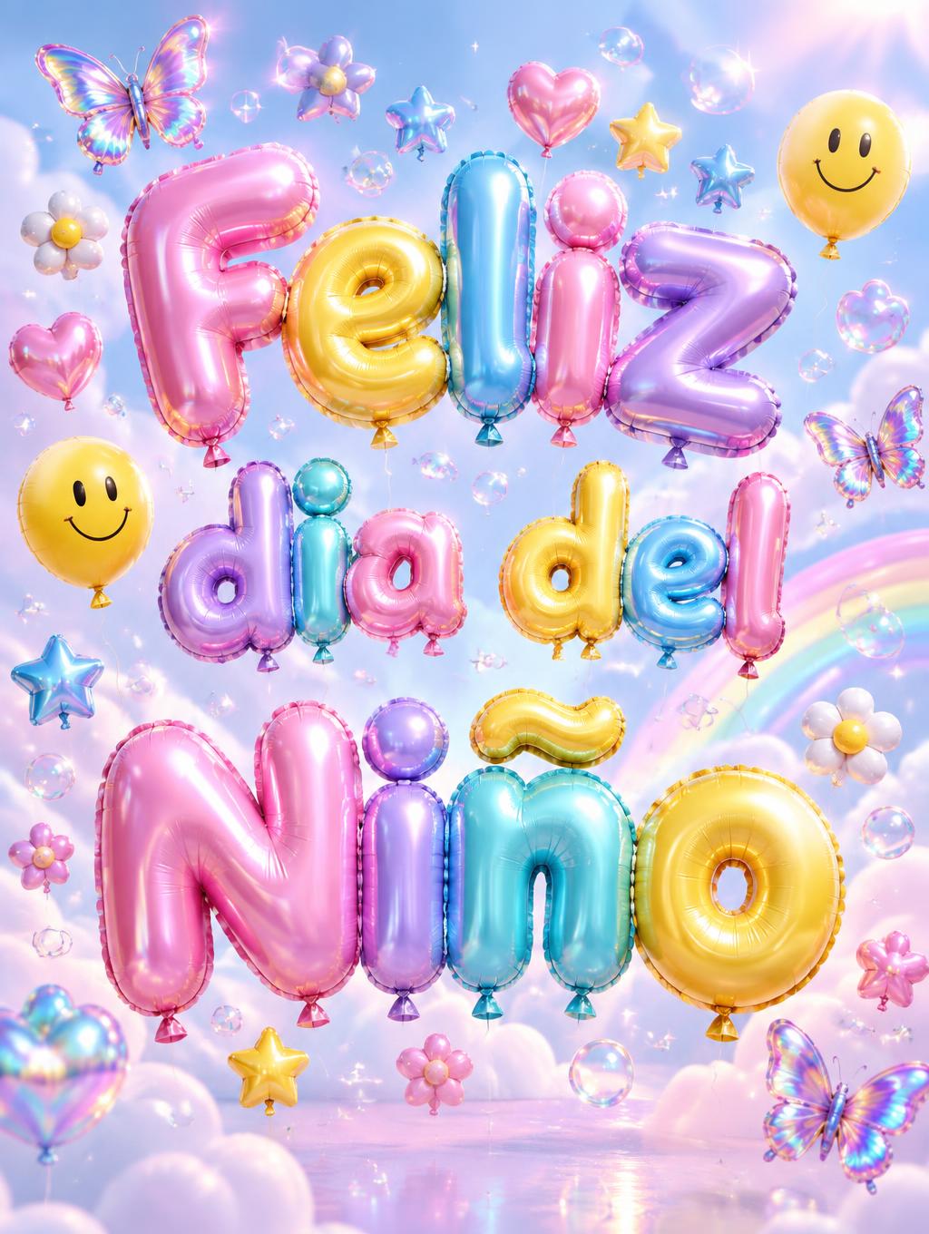 "Feliz dia del Niño" — Y2k Bubbly | AI Text Effect Generator
