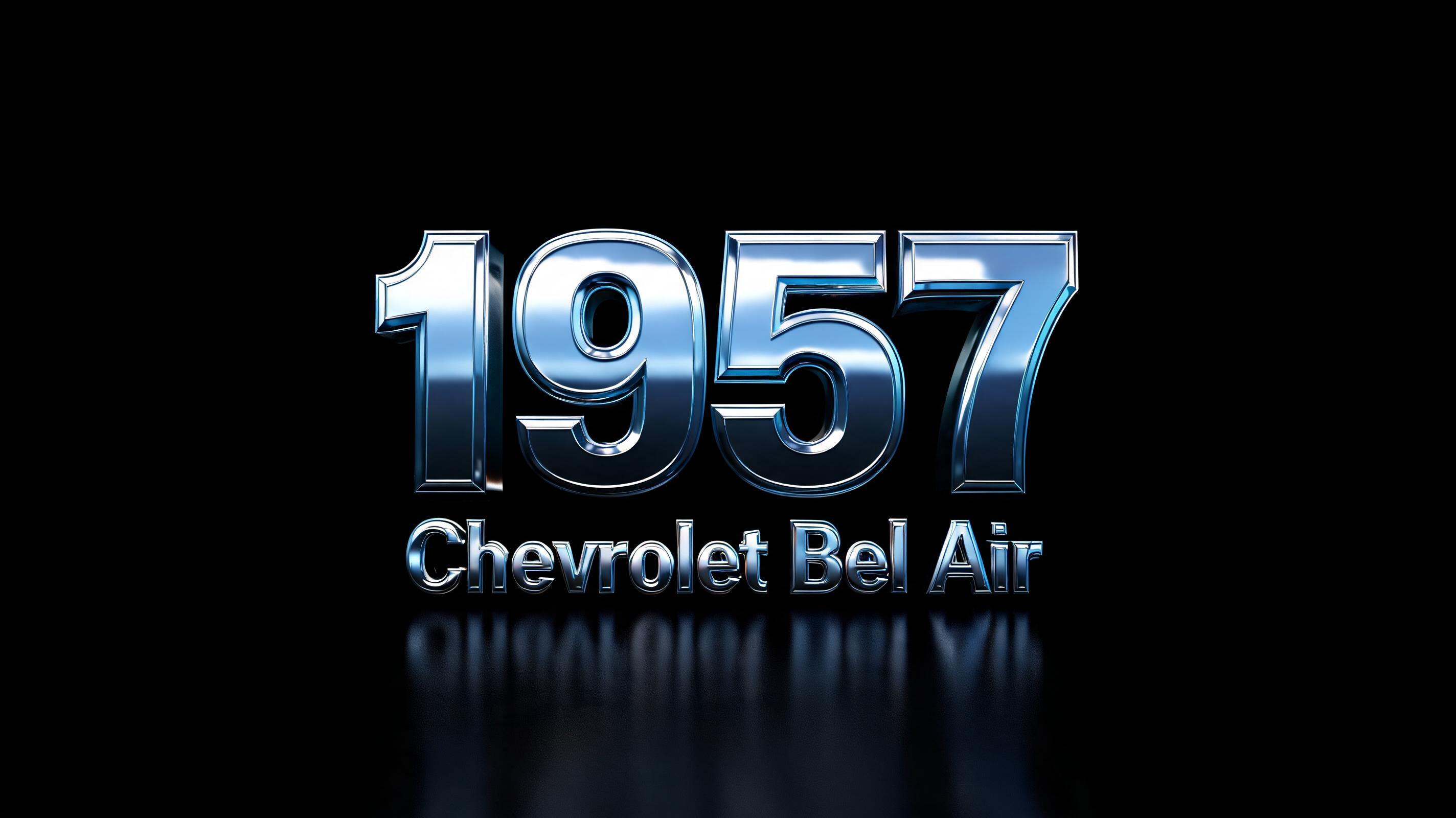 "1957 Chevrolet Bel Air" — Chrome Metal 3d | AI Text Effect Generator