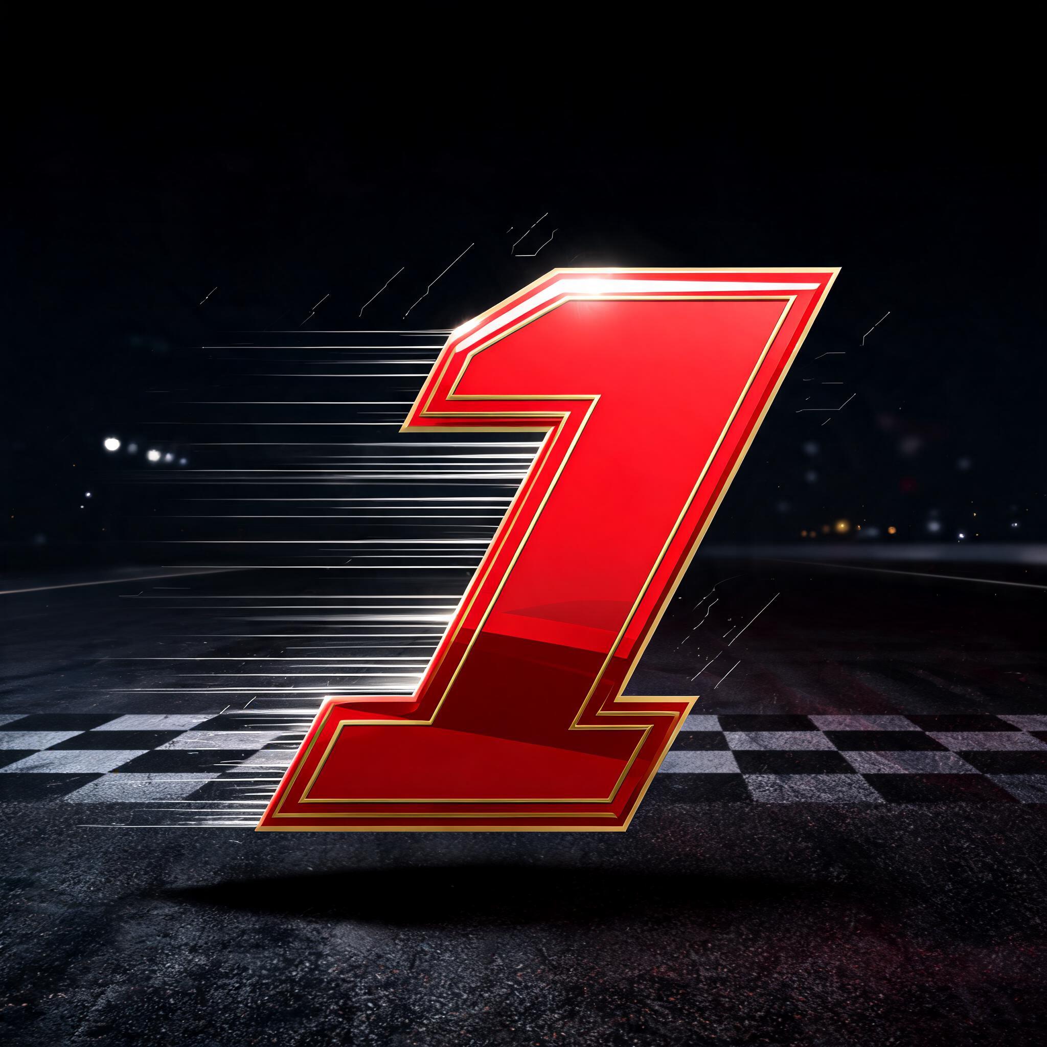 "1" — Racing | AI Text Effect Generator