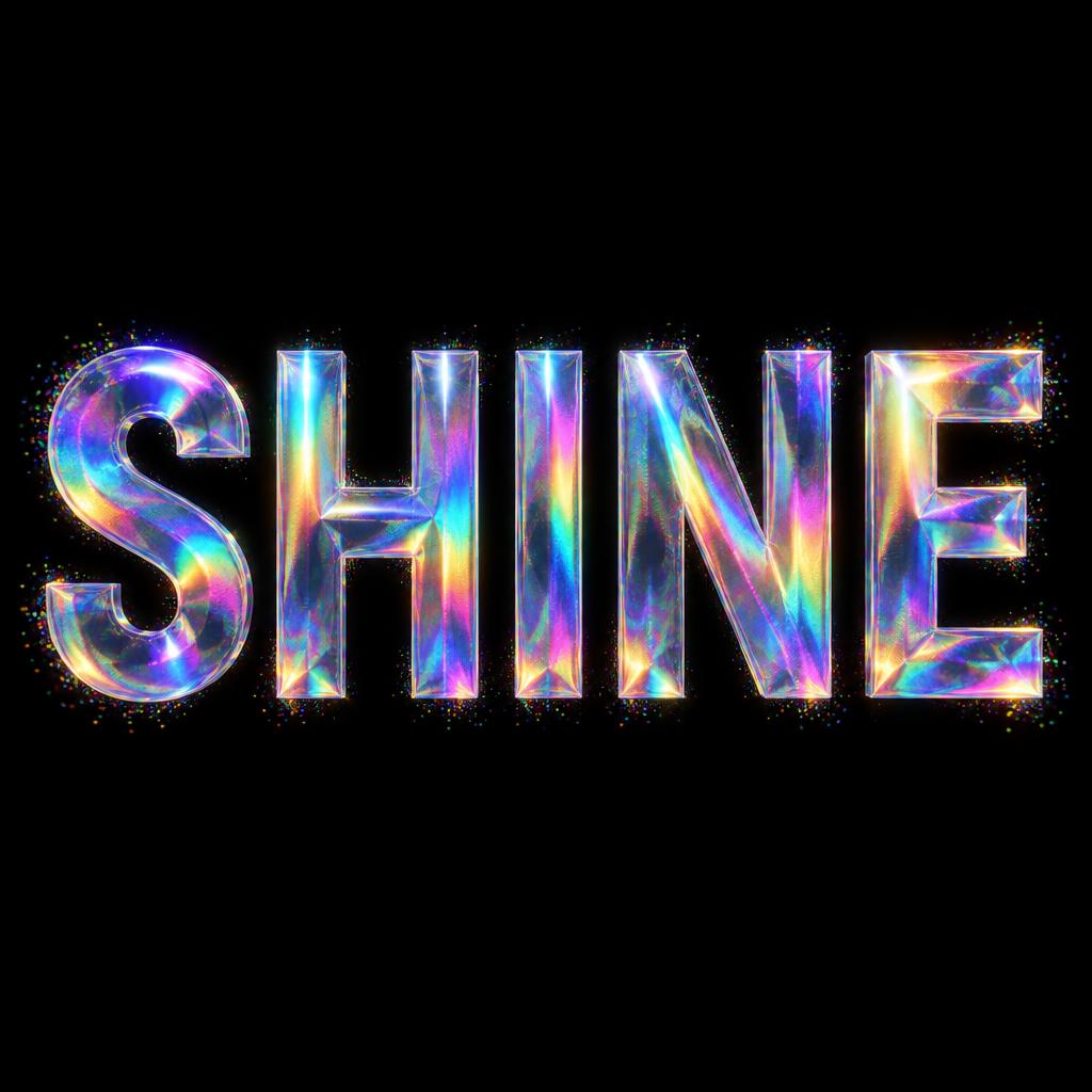 "SHINE" — Holographic | AI Text Effect Generator