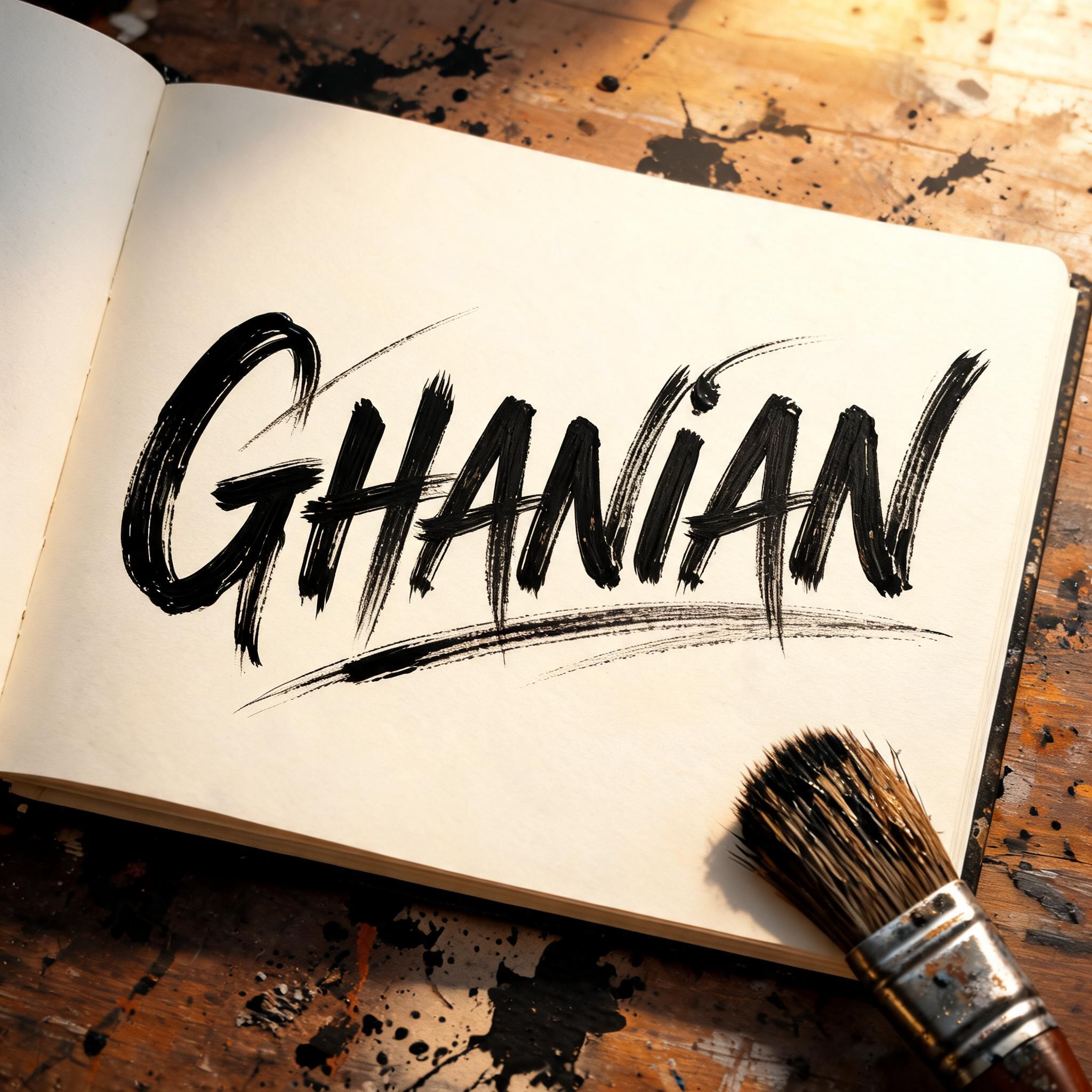 "Ghanian" — Brush Stroke | AI Text Effect Generator