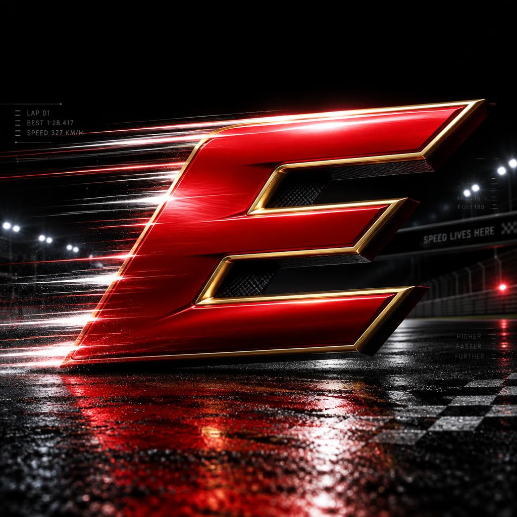 "E" — Racing | AI Text Effect Generator