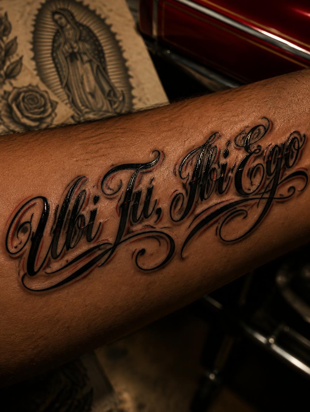 "Ubi Tu, Ibi Ego" — Chicano | AI Text Effect Generator