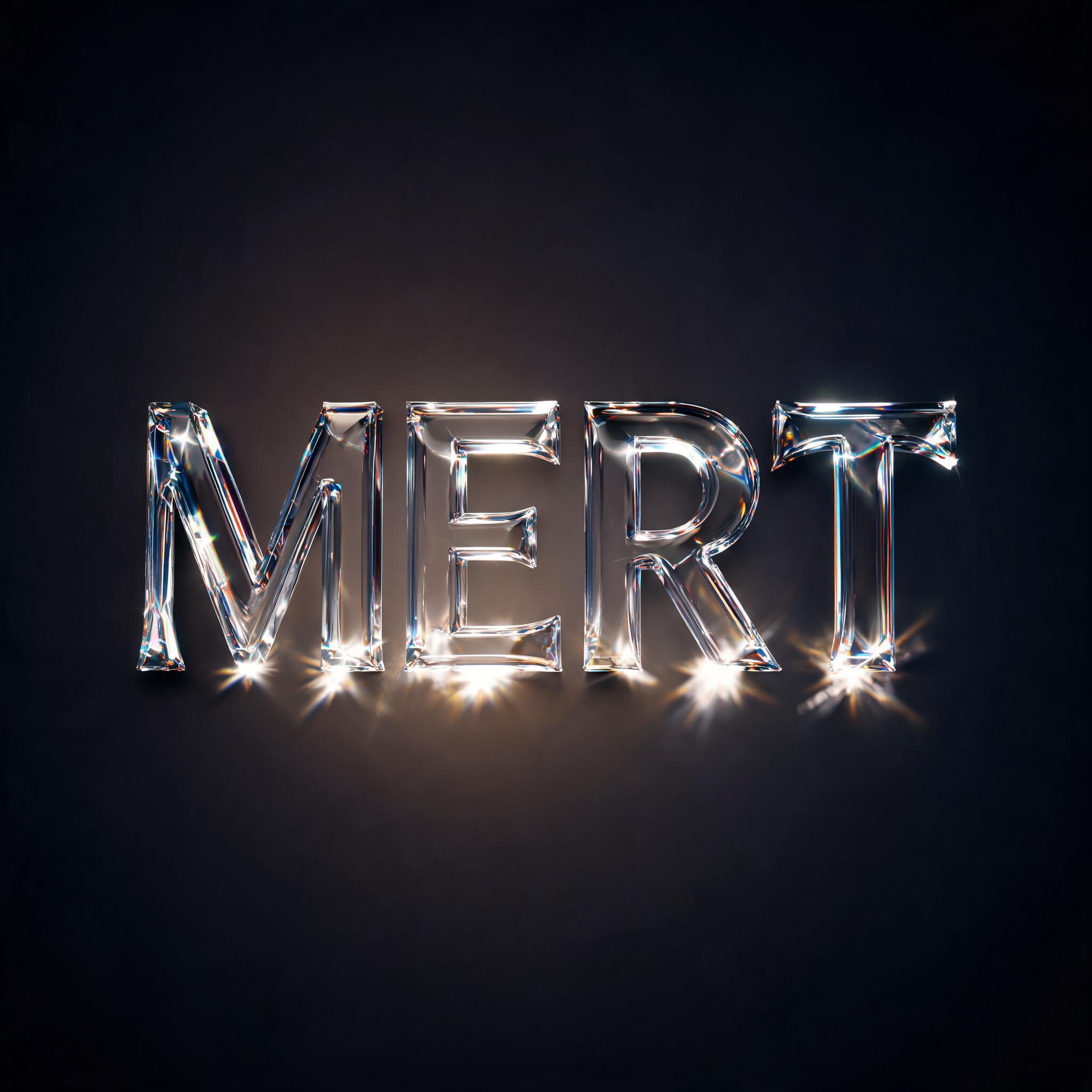 "MERT" — Glass | AI Text Effect Generator