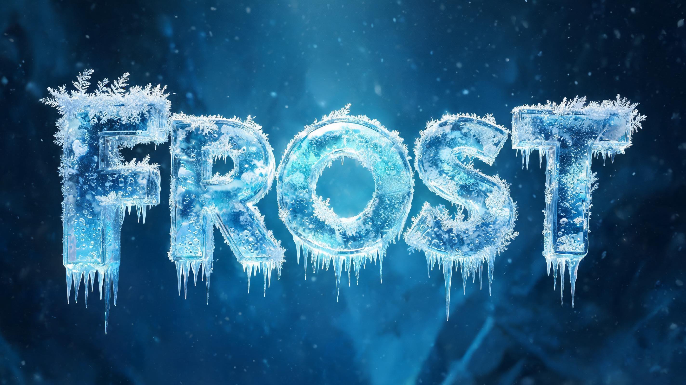 "FROST" — Ice Crystal text effect