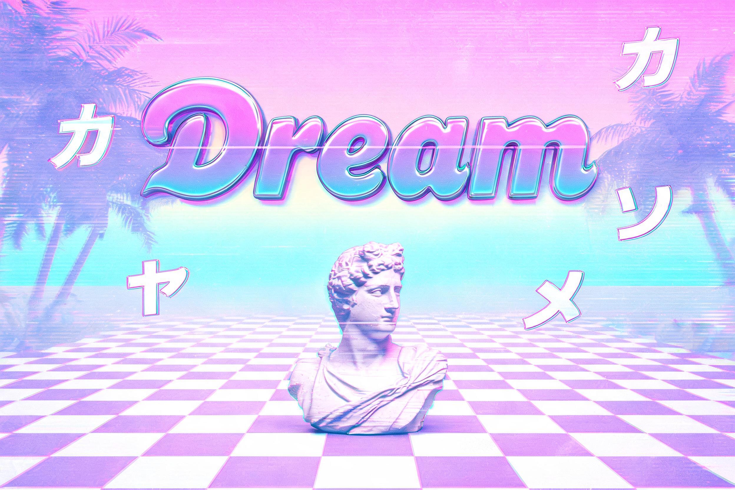 "Dream" — Vaporwave text effect