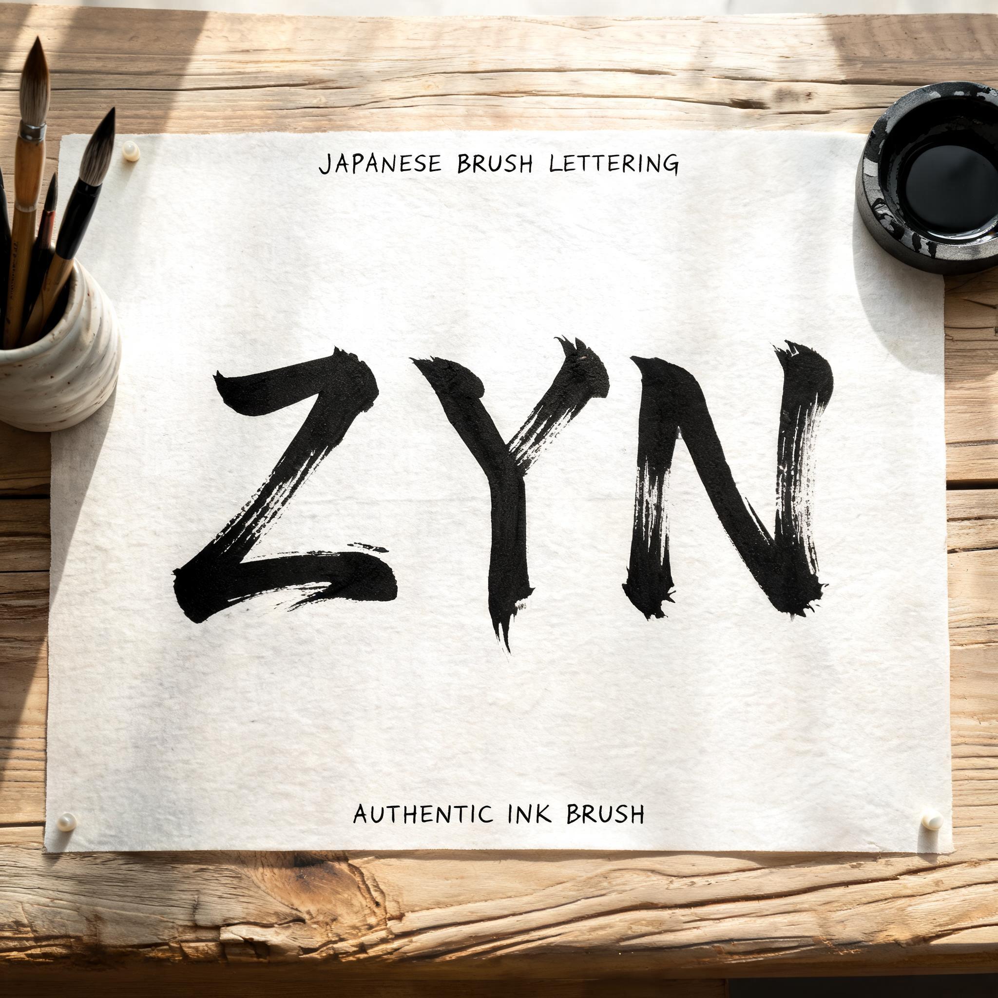 "ZYN" — Brush Japanese Ink | AI Text Effect Generator