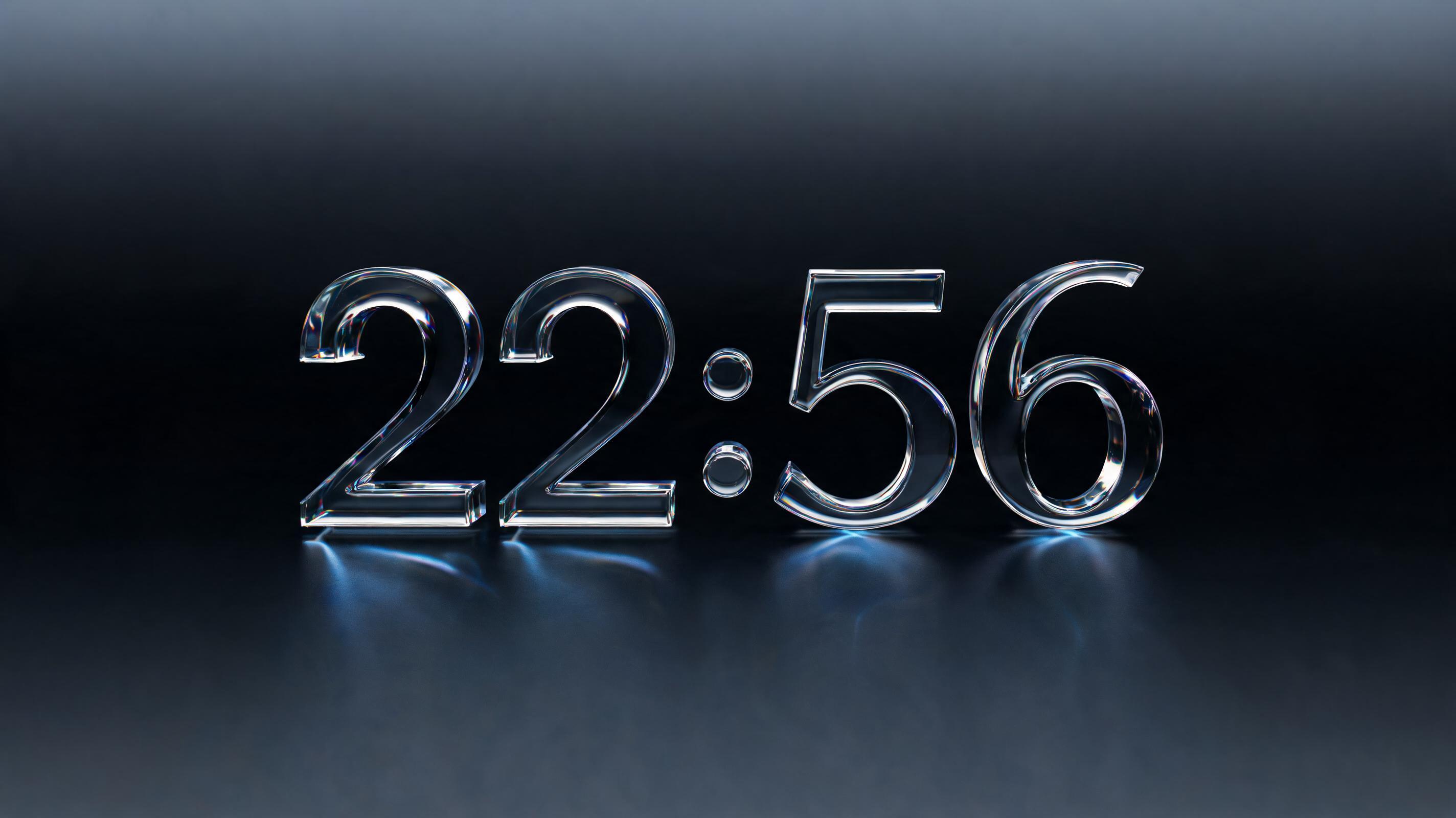 "22:56" — Glass | AI Text Effect Generator