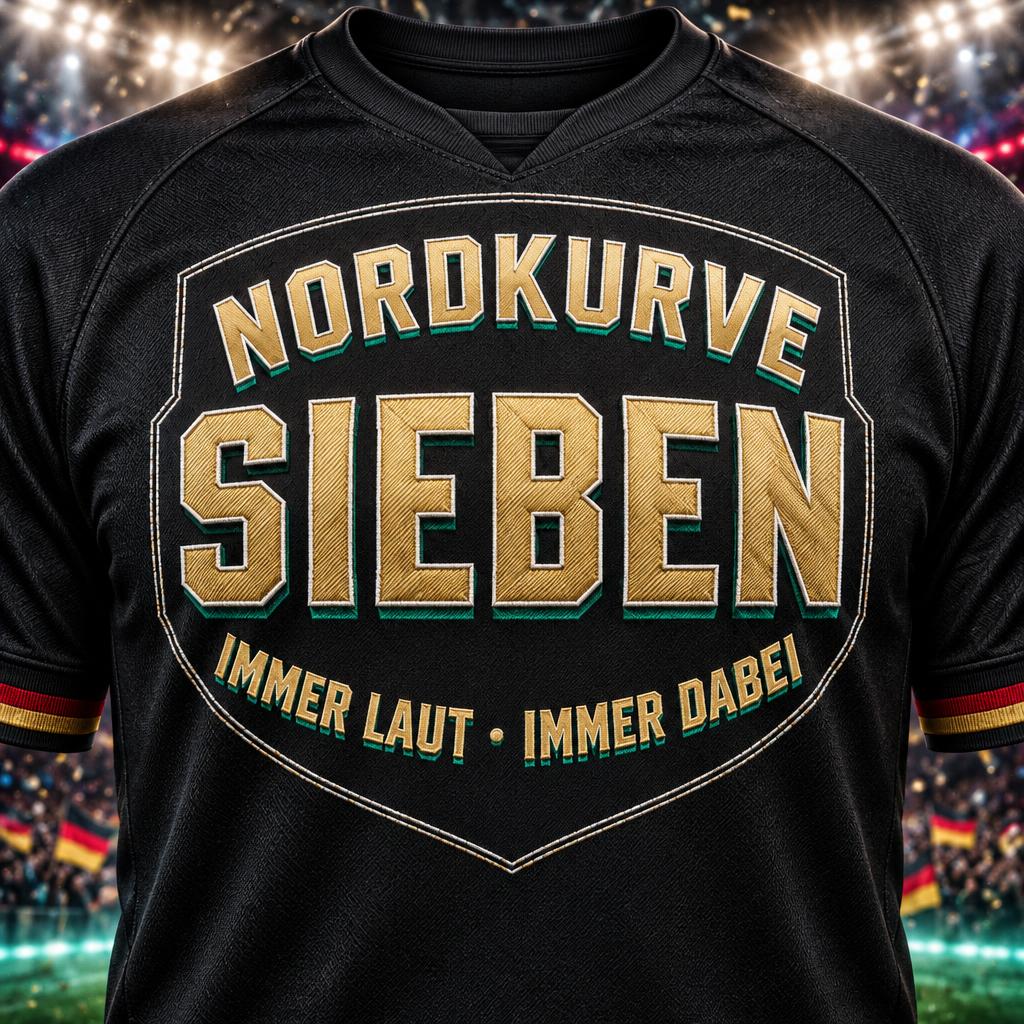 "SIEBEN
NORDKURVE
IMMER LAUT · IMMER DABEI" — Sports Football | AI Text Effect Generator