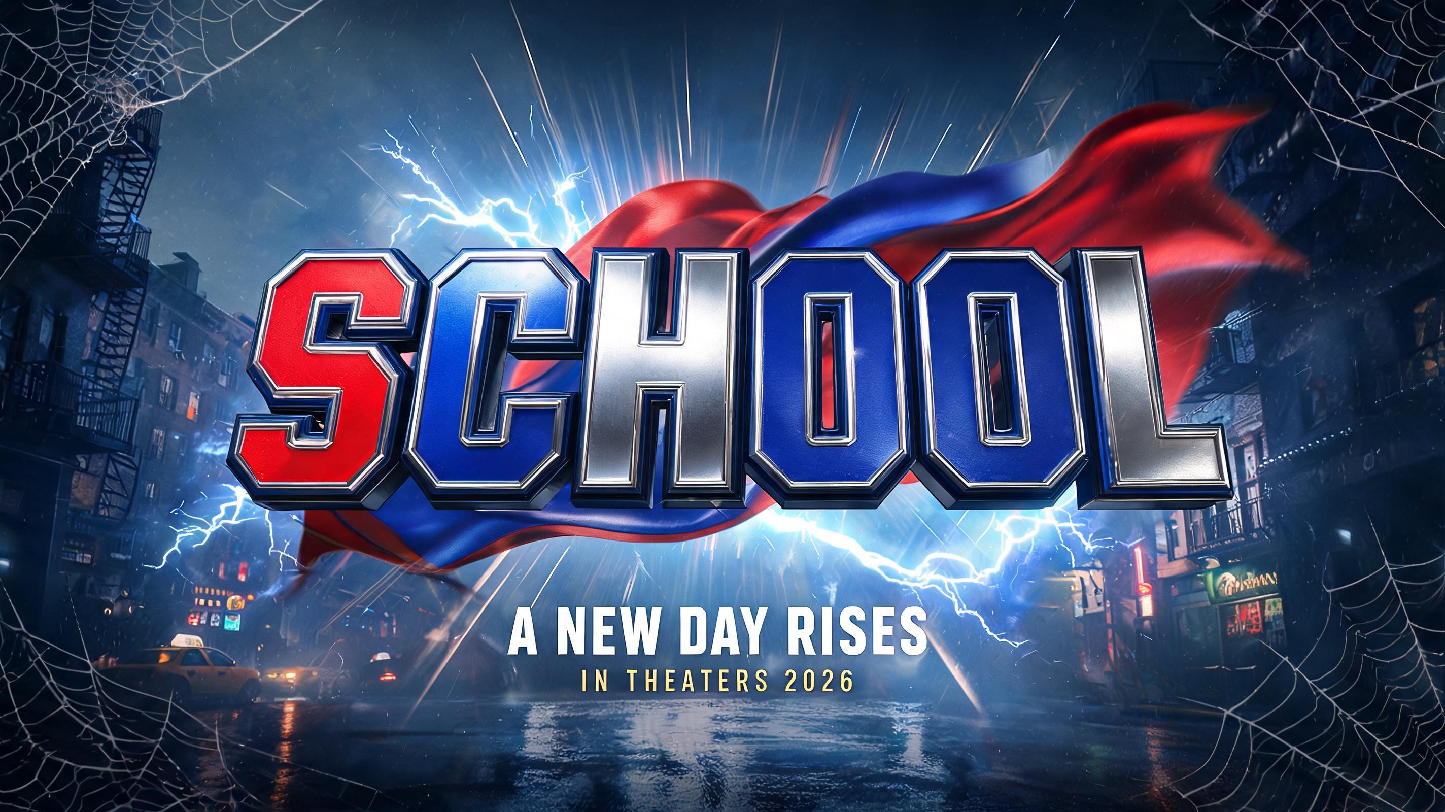 "SCHOOL" — Spider Hero | AI Text Effect Generator