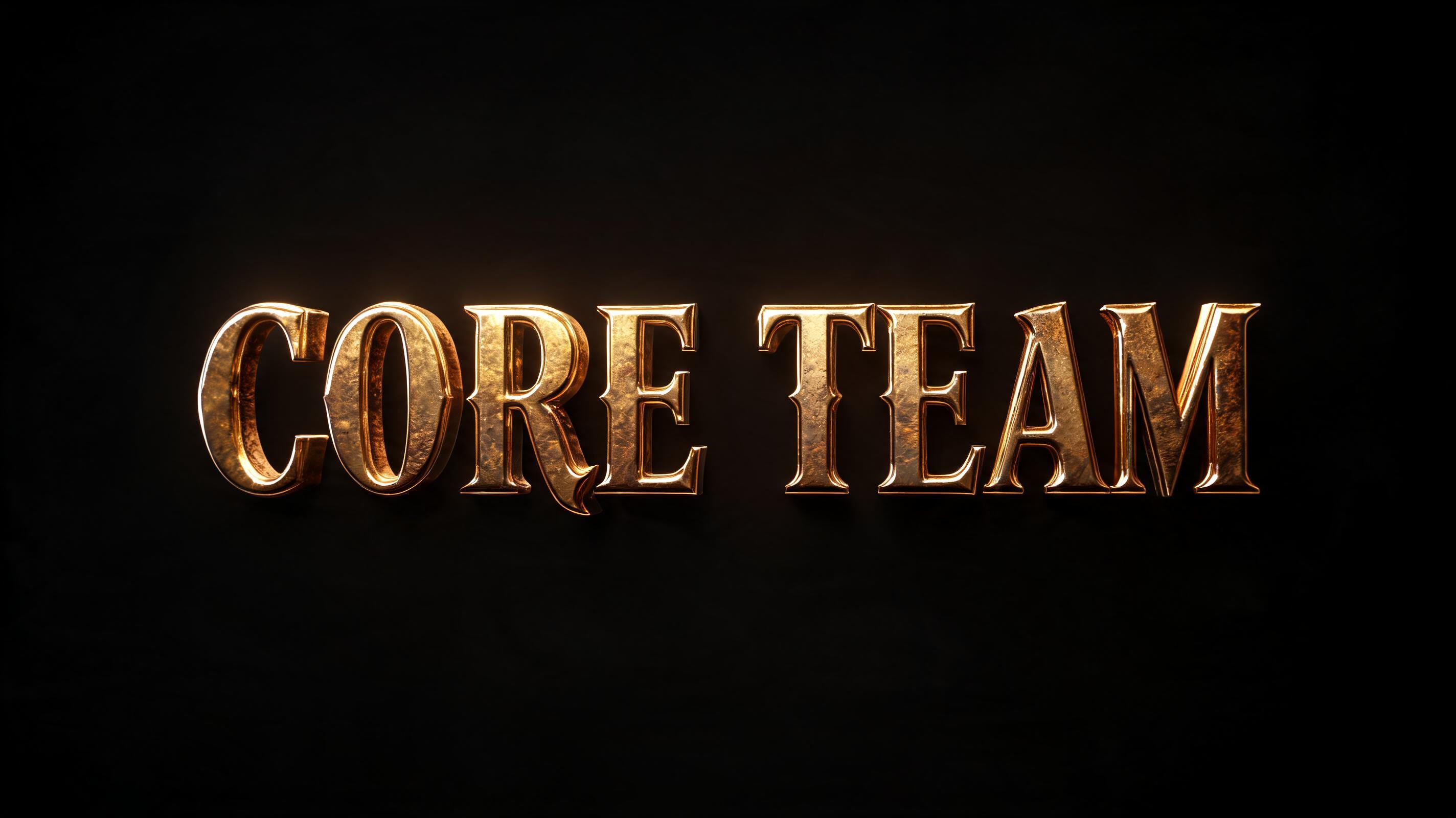 "CORE TEAM" — 3d Bold Gold | AI Text Effect Generator
