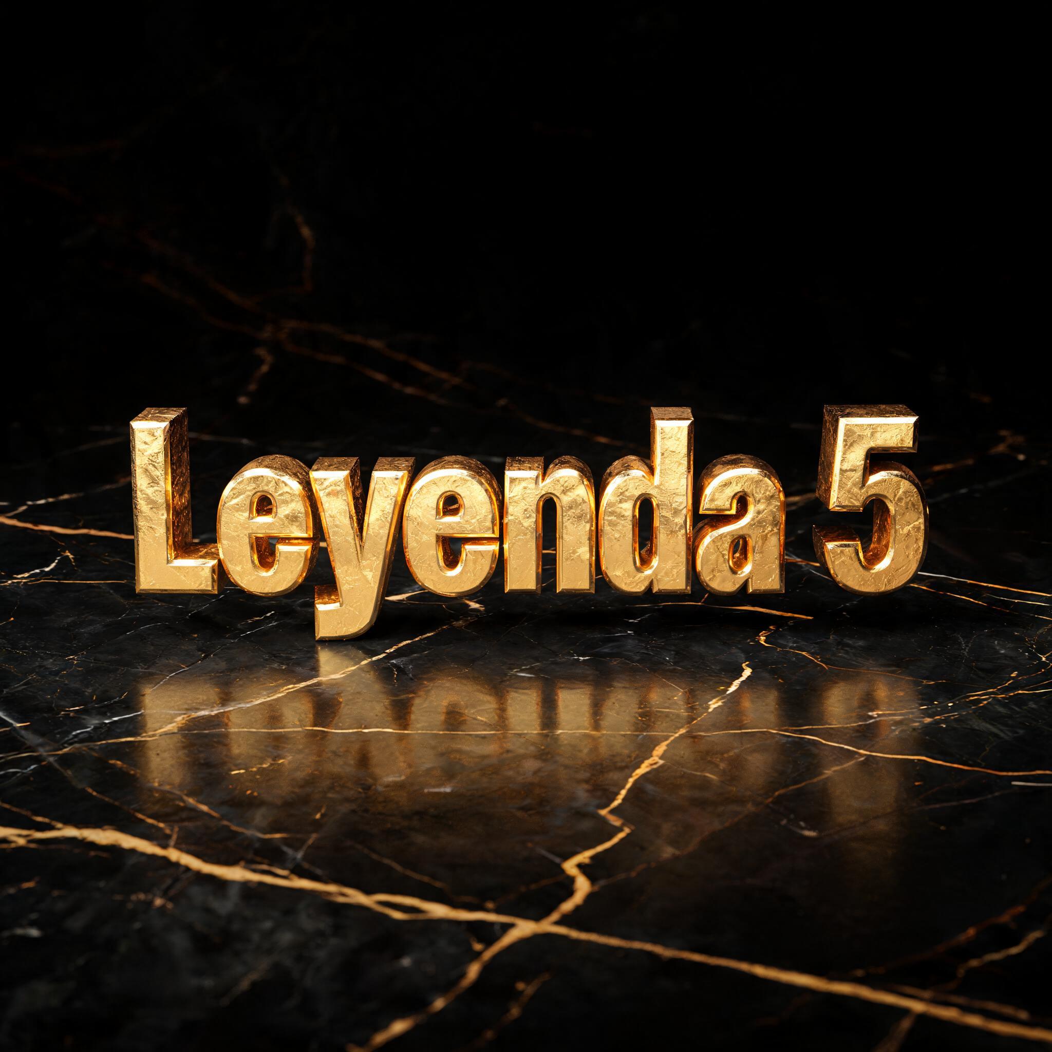 "Leyenda 5" — luxury gold text effect