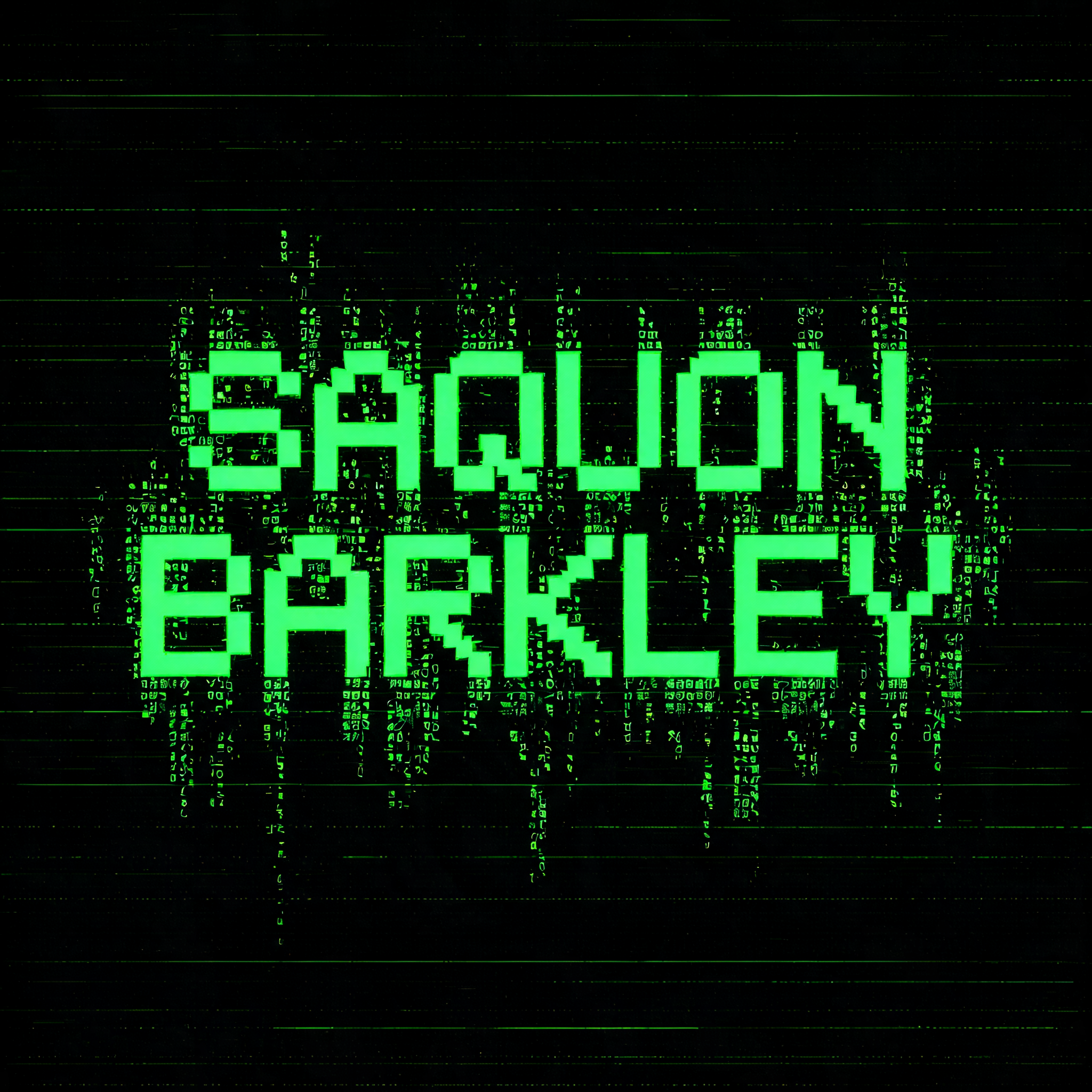 "SAQUON BARKLEY" — Cyberpunk Data Stream text effect