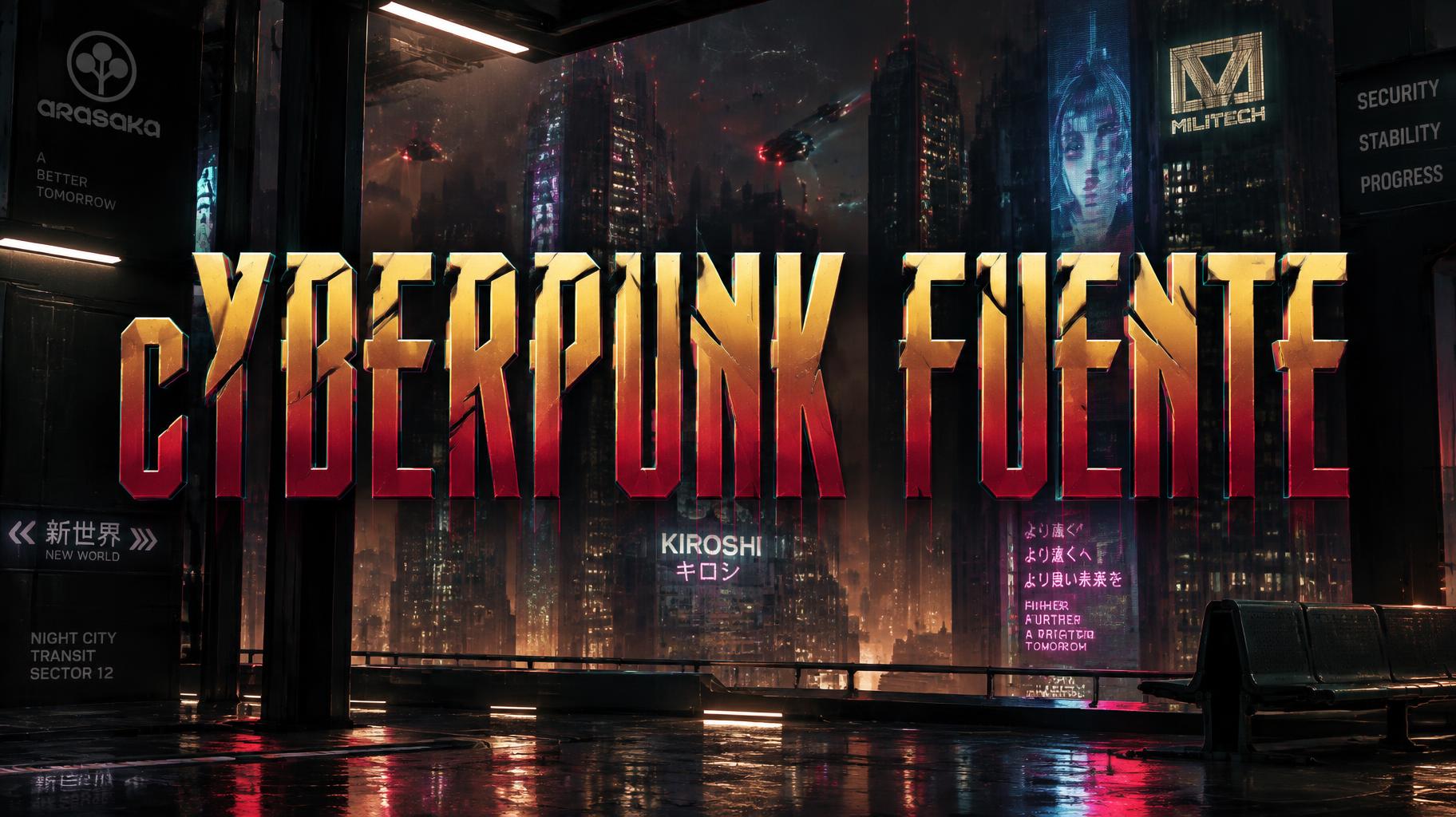 "cYBERPUNK FUENTE" — Cyberpunk 2077 | AI Text Effect Generator