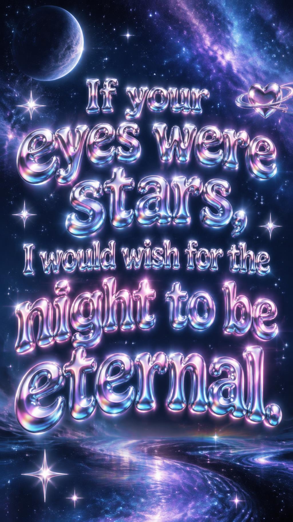 "If your eyes were stars, I would wish for the night to be eternal." — Y2k | AI Text Effect Generator