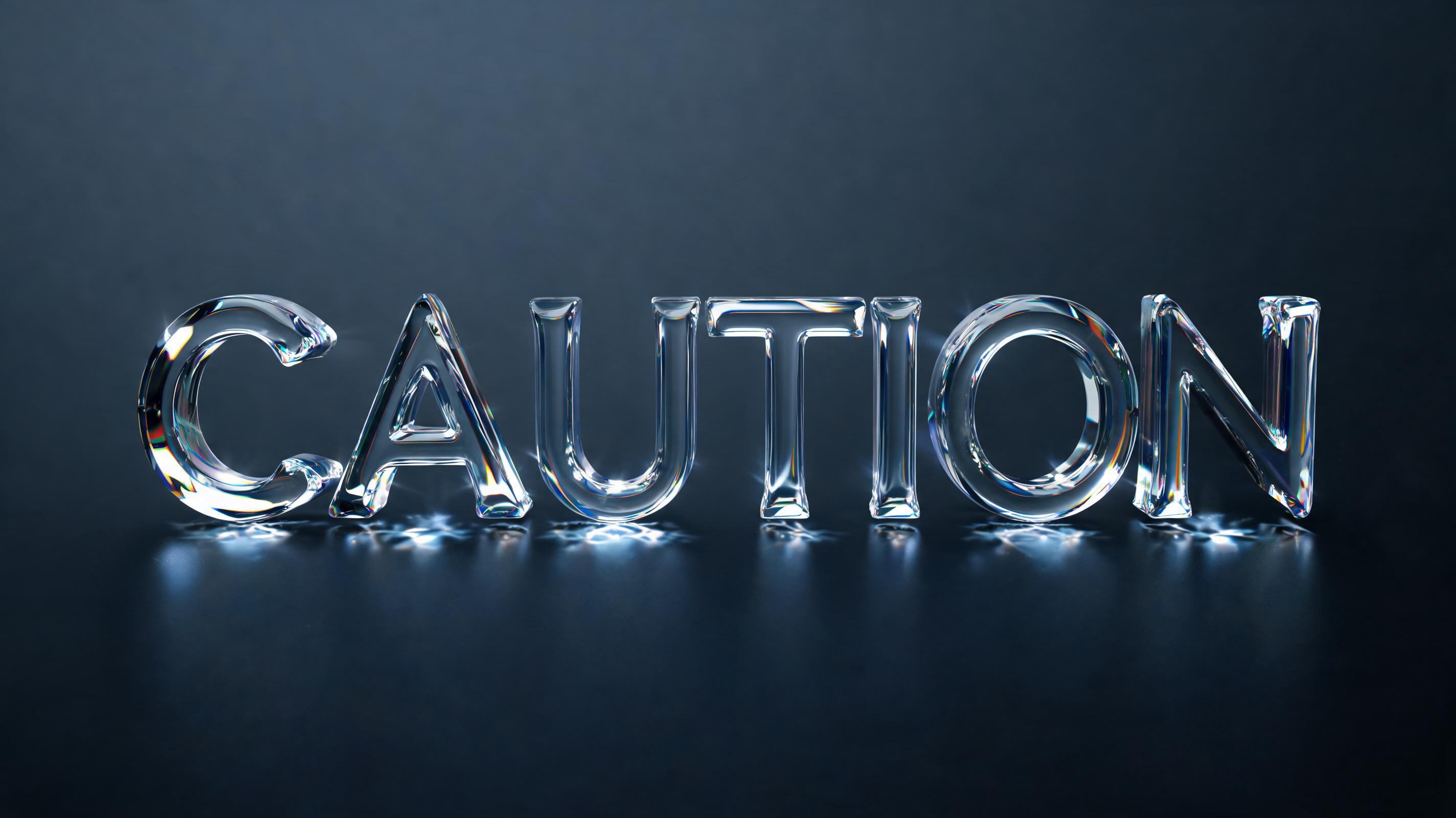 "Caution" — Glass | AI Text Effect Generator