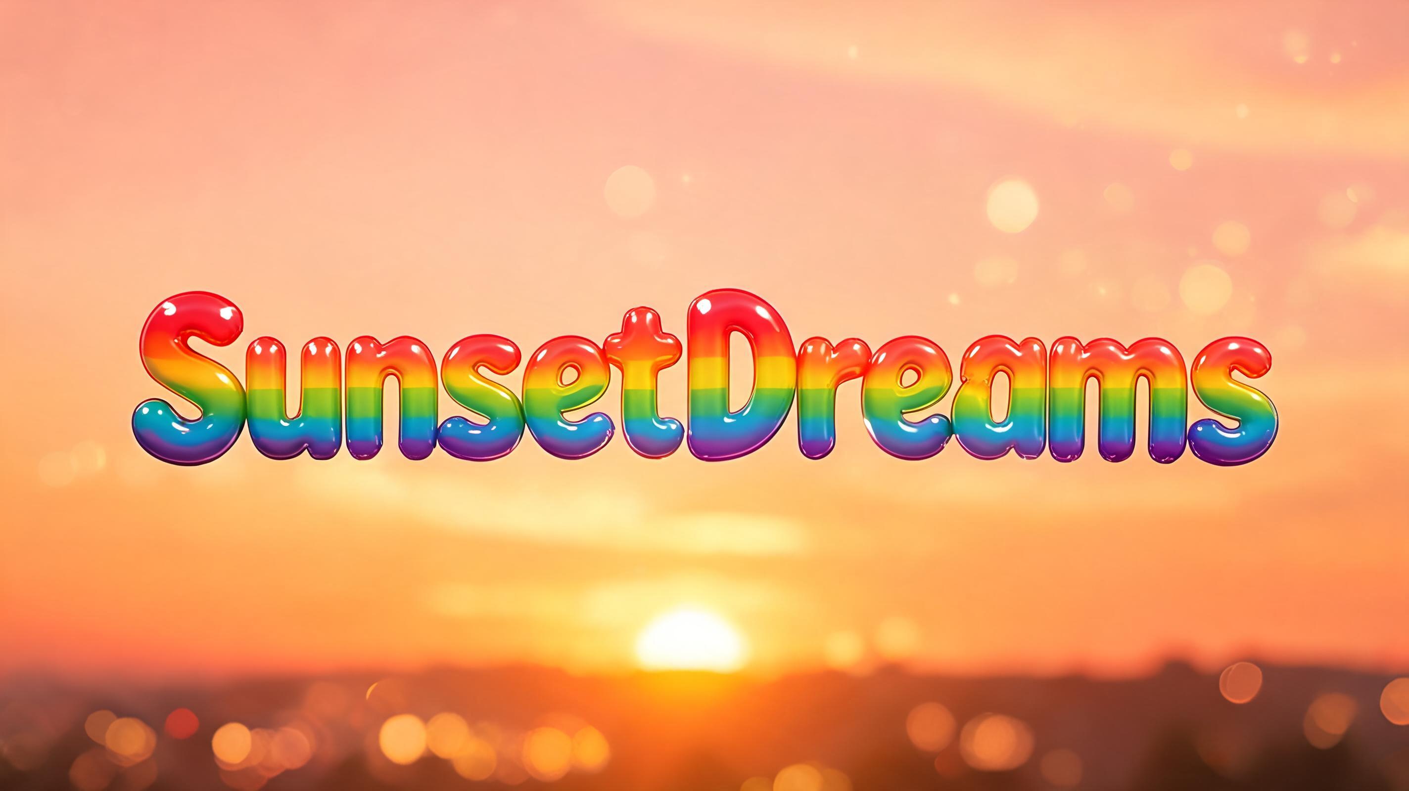 "SunsetDreams" — Rainbow | AI Text Effect Generator